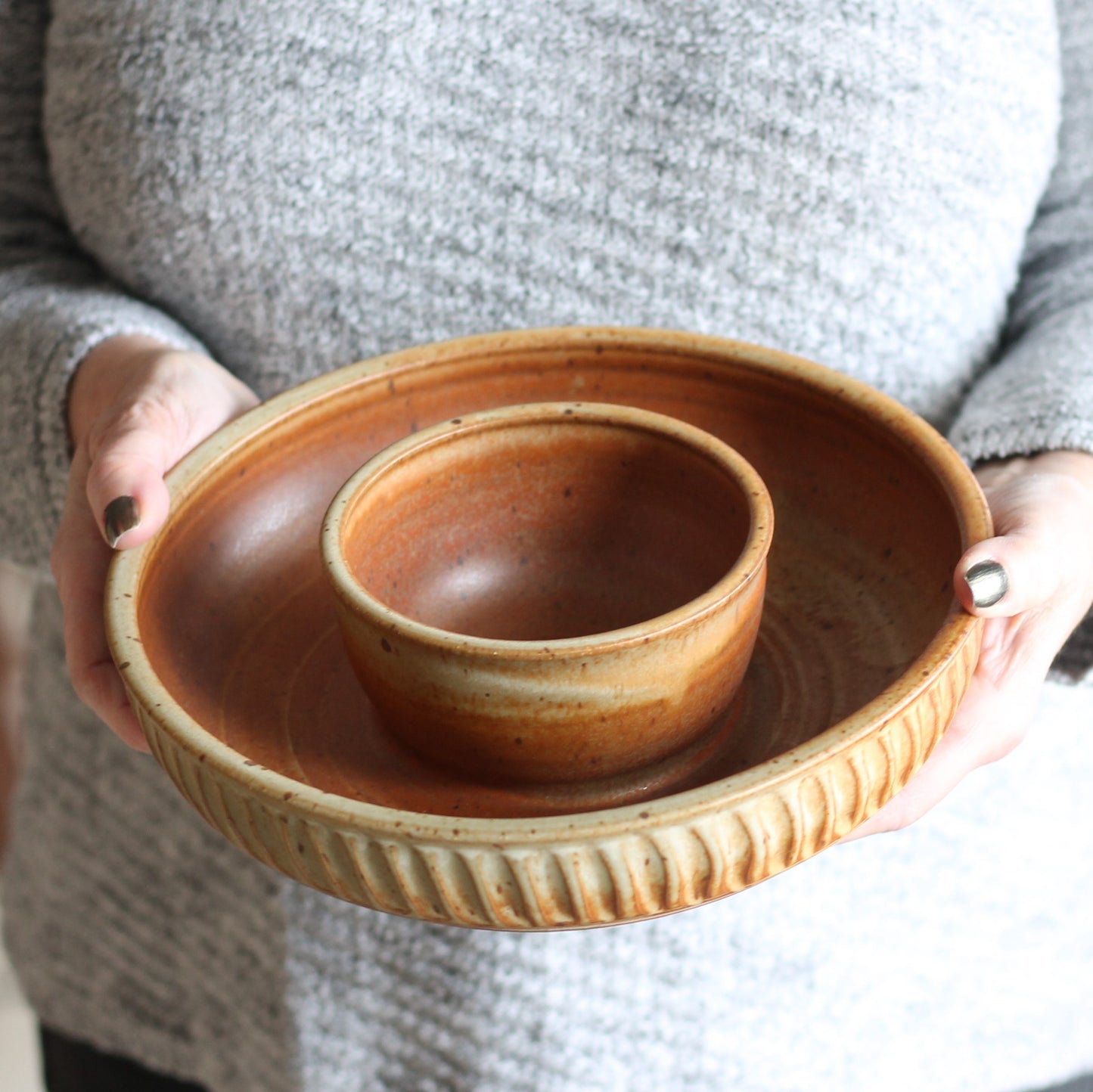 Handmade Pottery | Large Chip n' Dip Bowl image 3