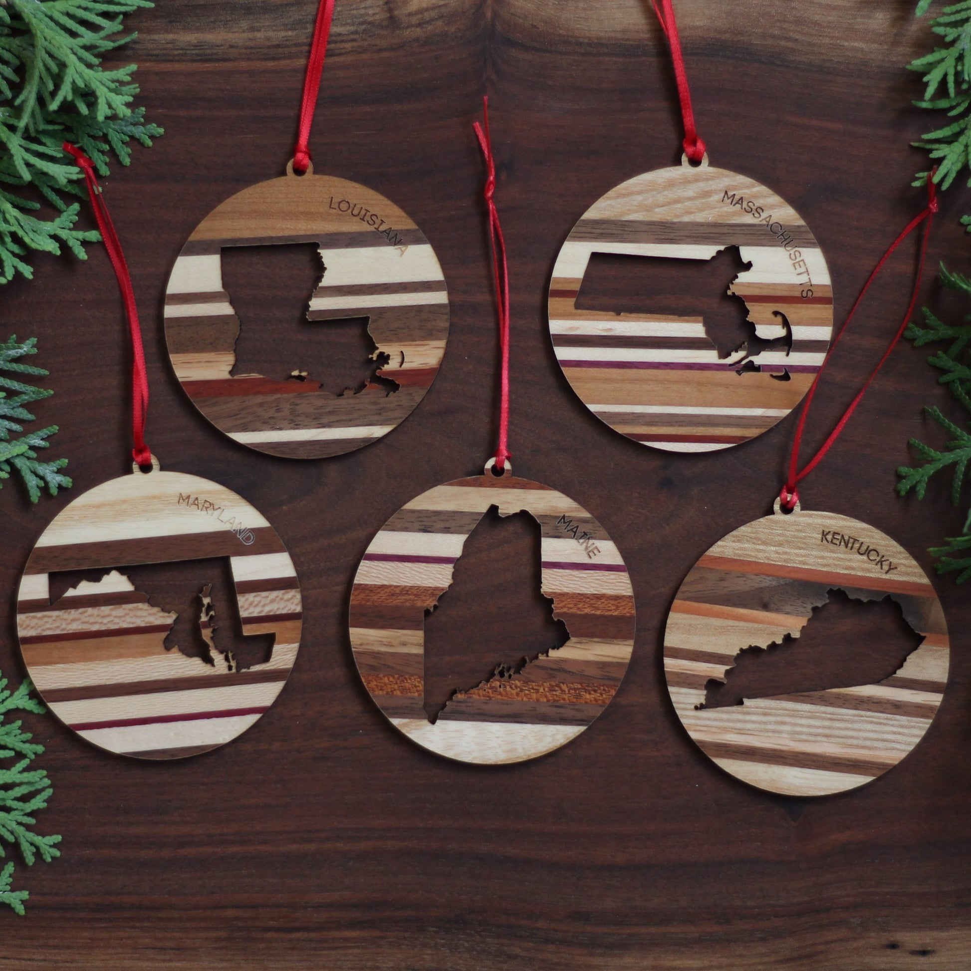 Handmade Wooden State Outline Ornaments | All 50 States image 8