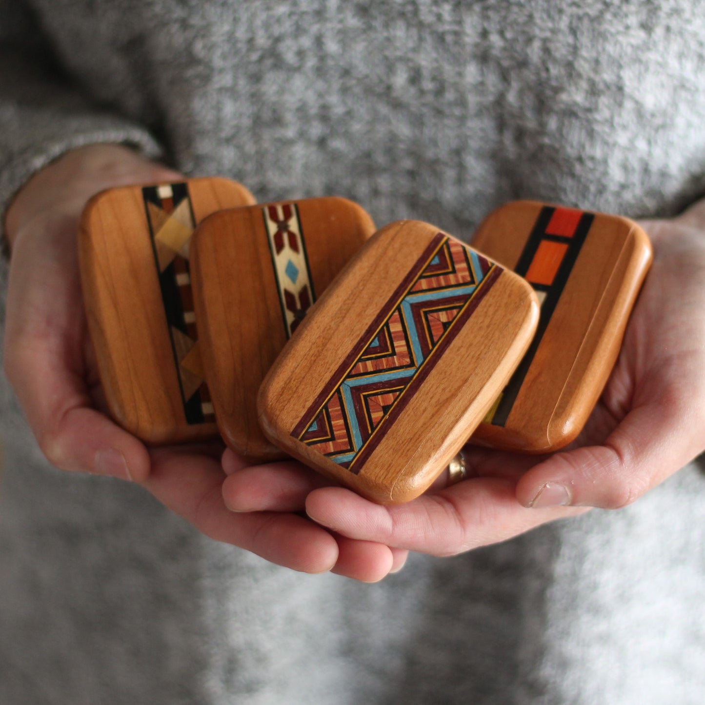 Handmade Wooden Pocket Mirror image 3