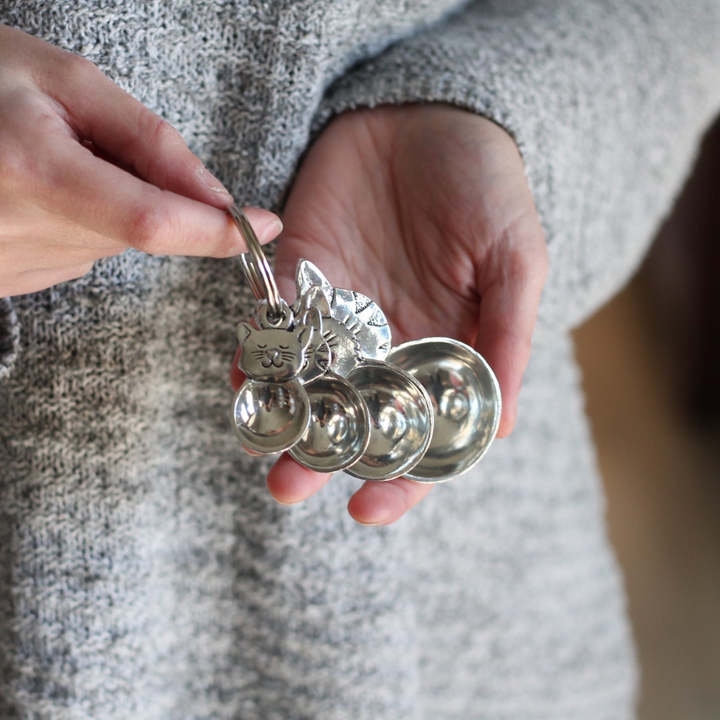 Handmade Pewter Measuring Spoons | Cats image 3