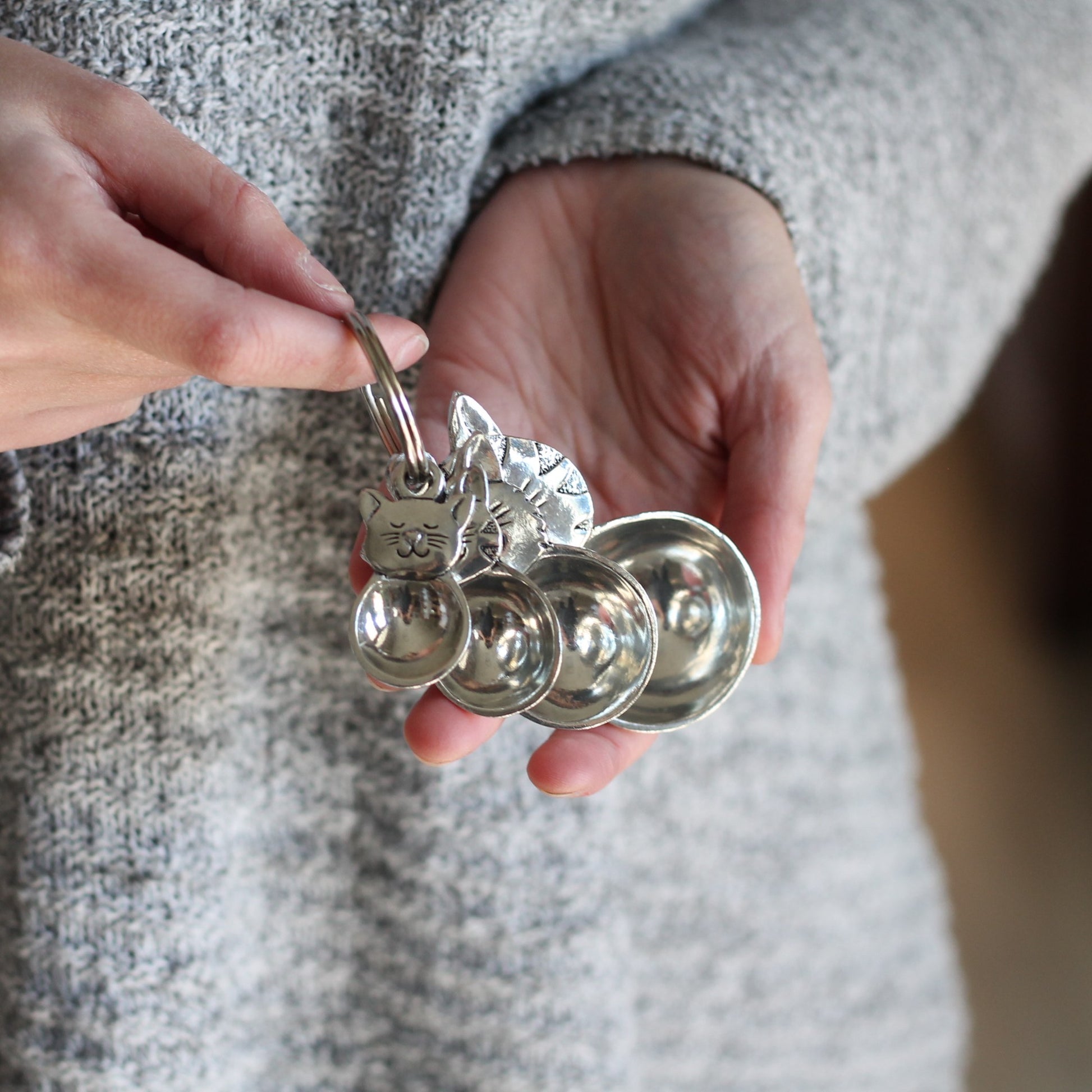Handmade Pewter Measuring Spoons | Cats image 3