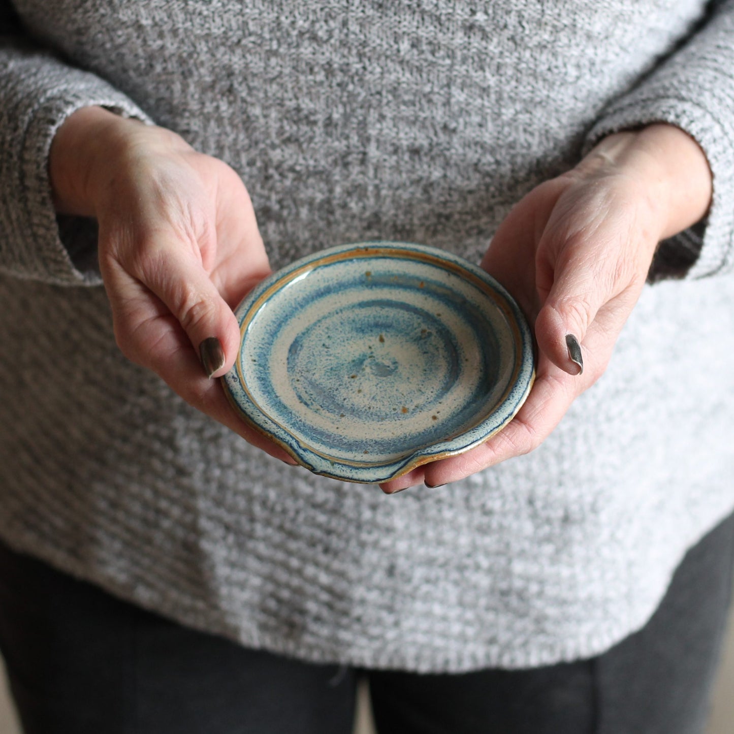 Handmade Pottery | Spoon Rest - Blue image