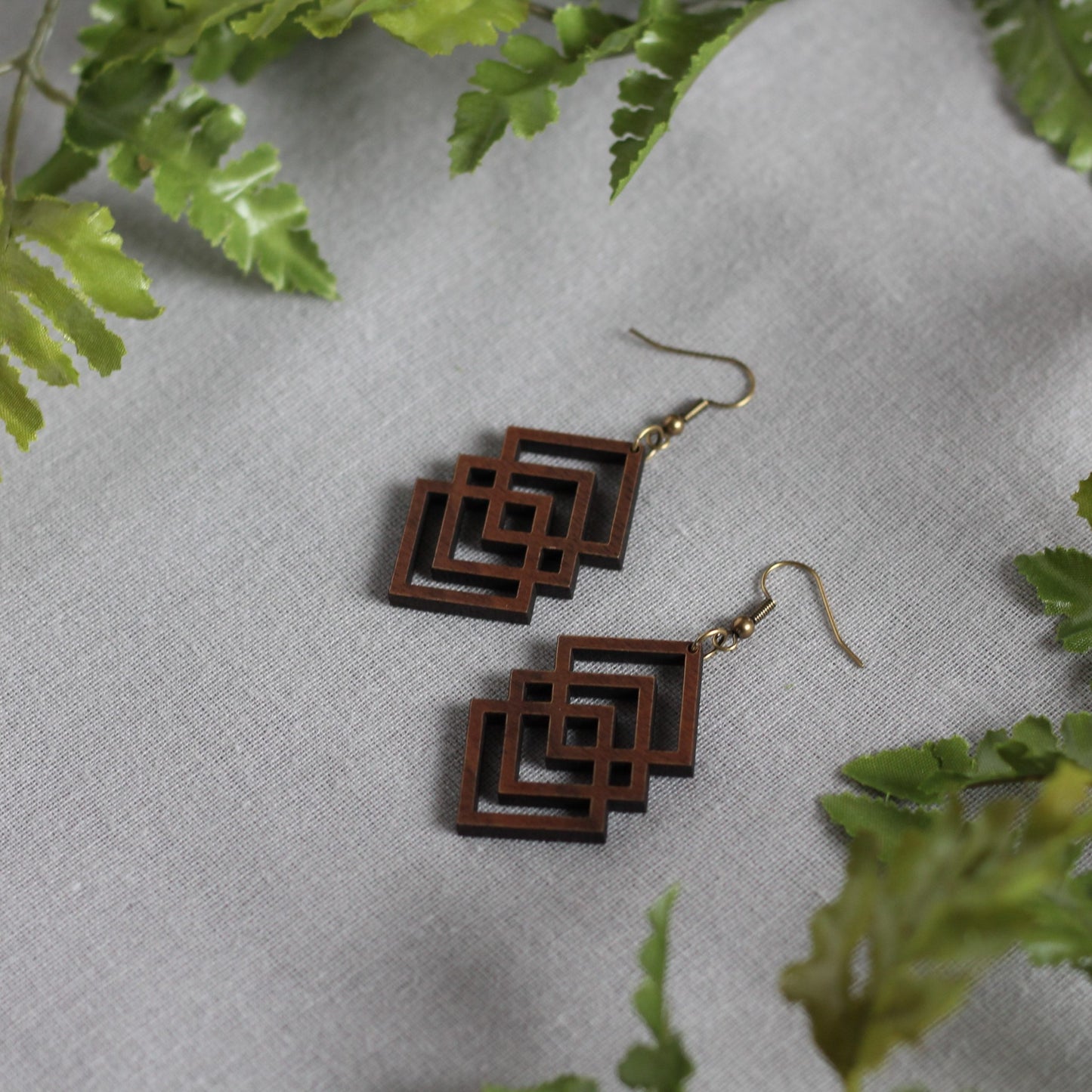 Mira Earrings - Walnut $24 image