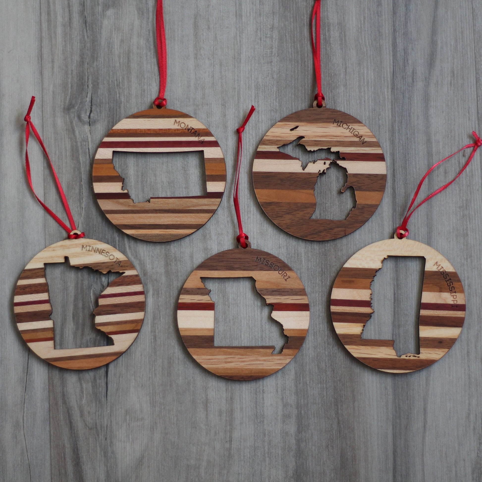 Handmade Wooden State Outline Ornaments | All 50 States image 18