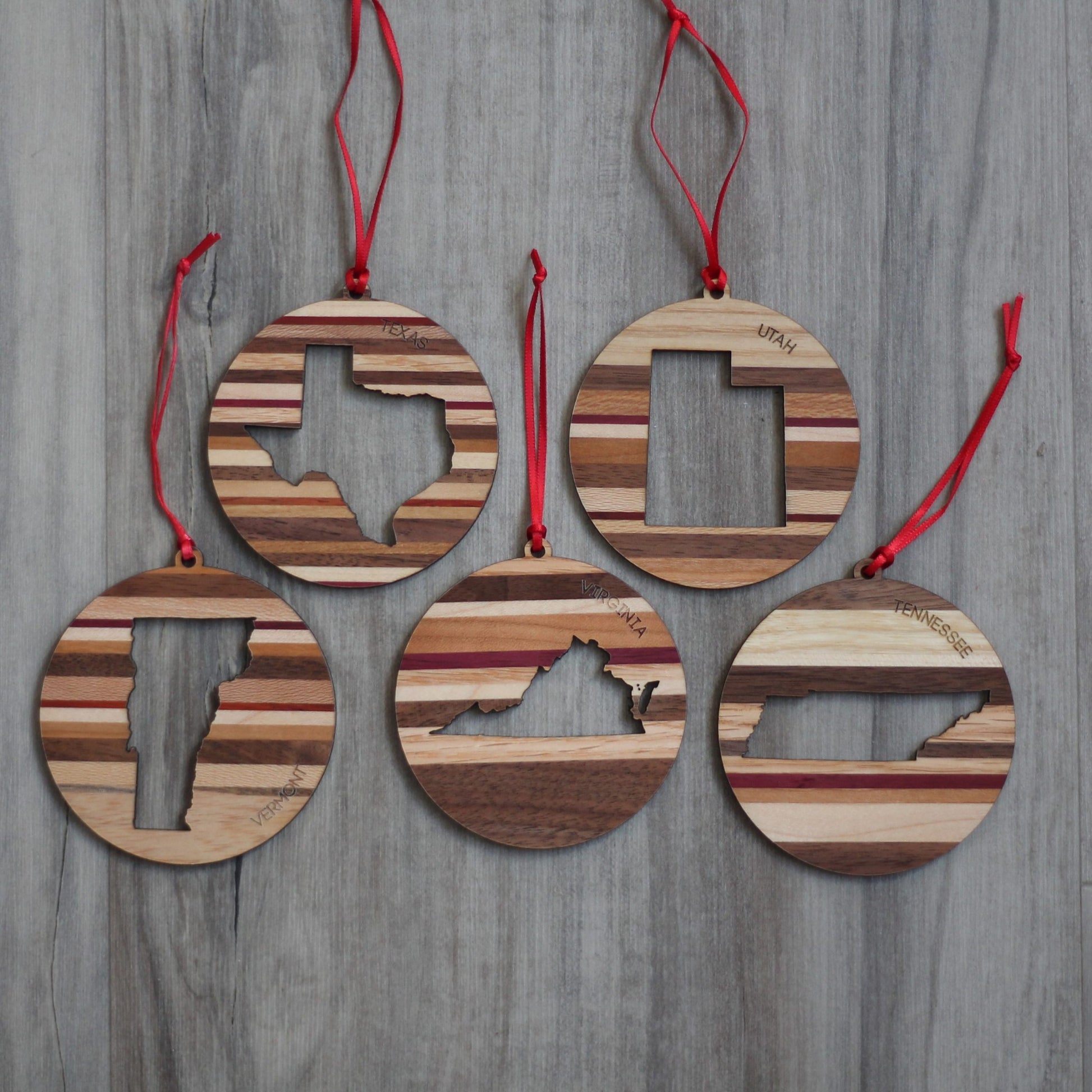 Handmade Wooden State Outline Ornaments | All 50 States image 16