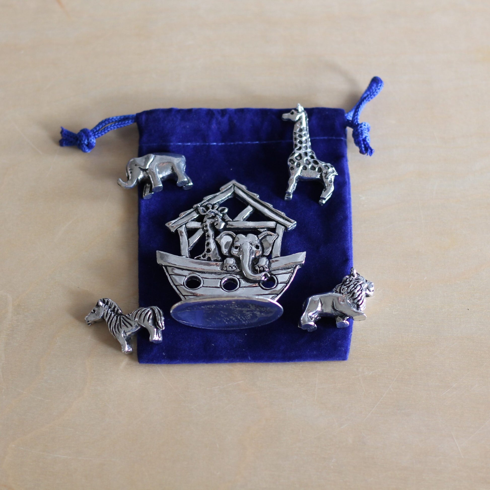 Handmade Pewter Mini Figurines | 5 pc. Noah's Ark Set image 2