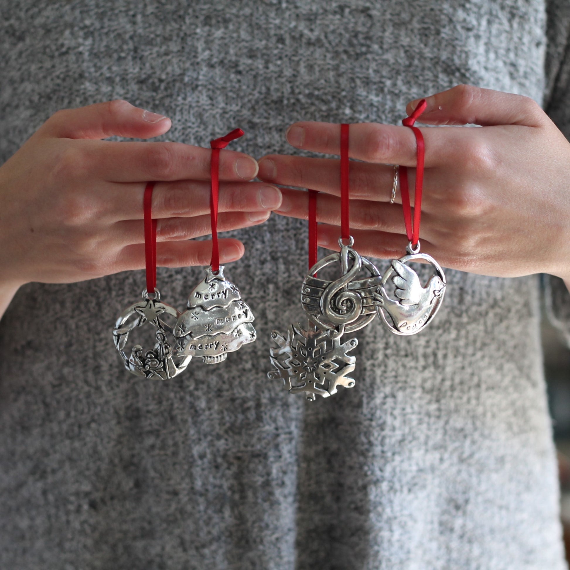 Handmade Pewter Round Ornaments | 10 Styles image 7