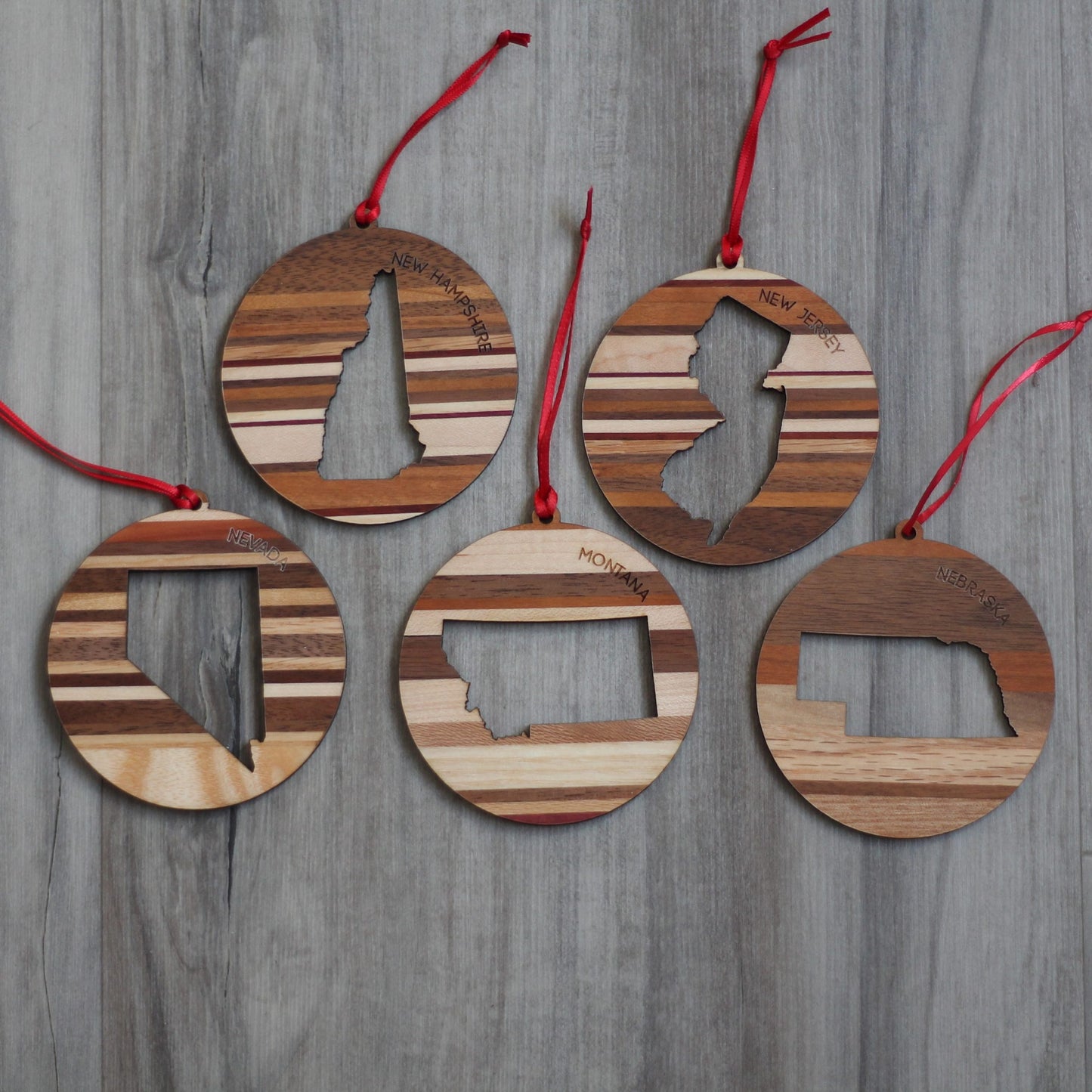 Handmade Wooden State Outline Ornaments | All 50 States image 17