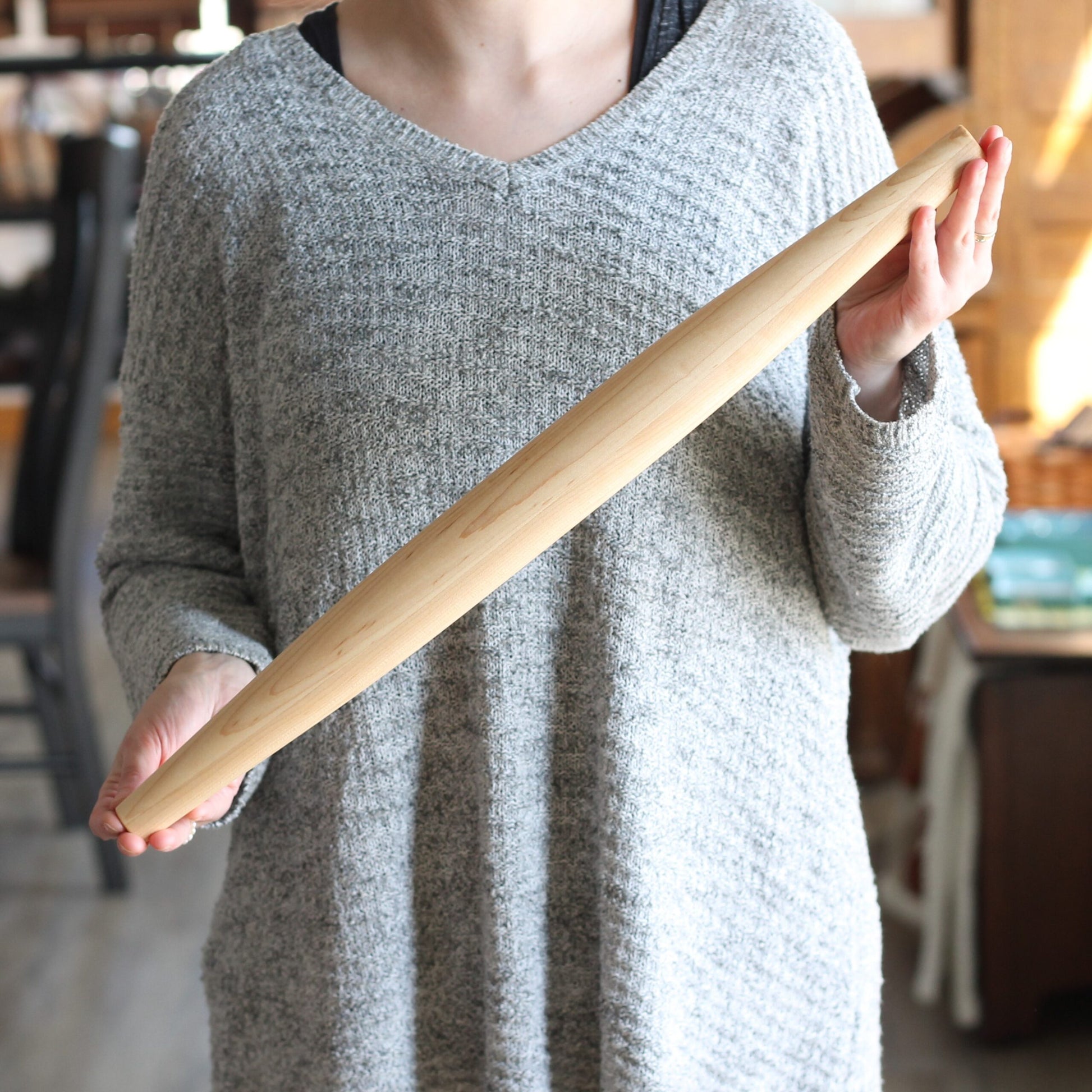 Handmade Solid Wood French Rolling Pin | 4 Wood Types - Maple $60 image