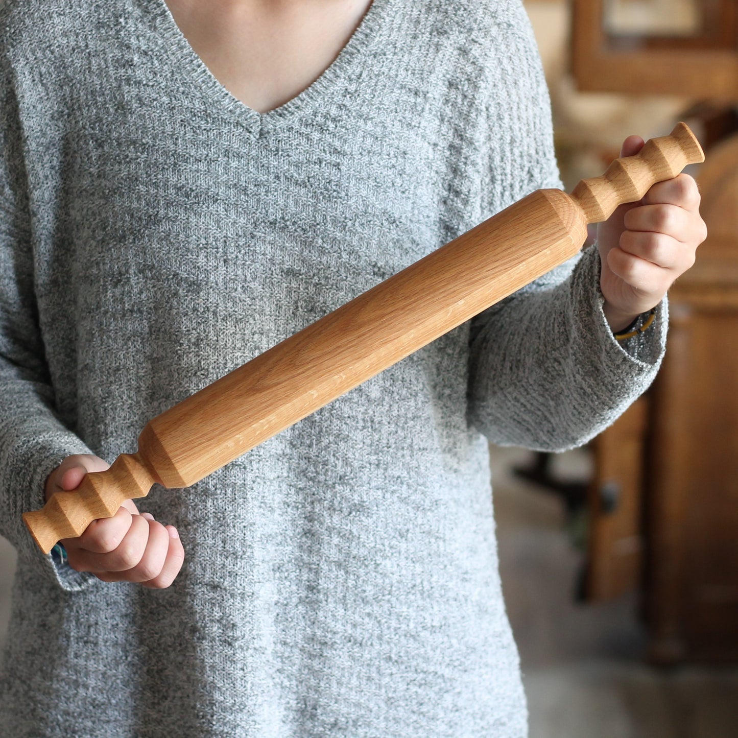Handmade Solid Wood Rolling Pin | Martha - Oak $60 image