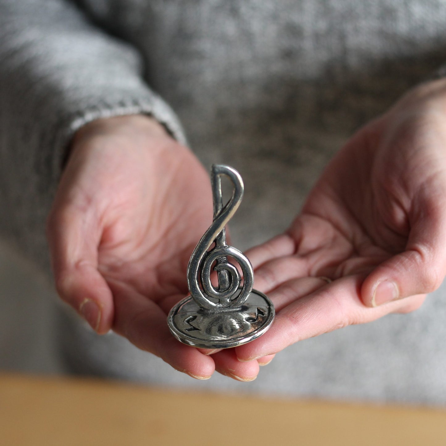 Handmade Pewter Ring Holder | 5 Styles - Treble Clef $18 image