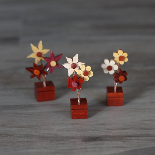 Handmade Wooden Mini Flower Bouquets
