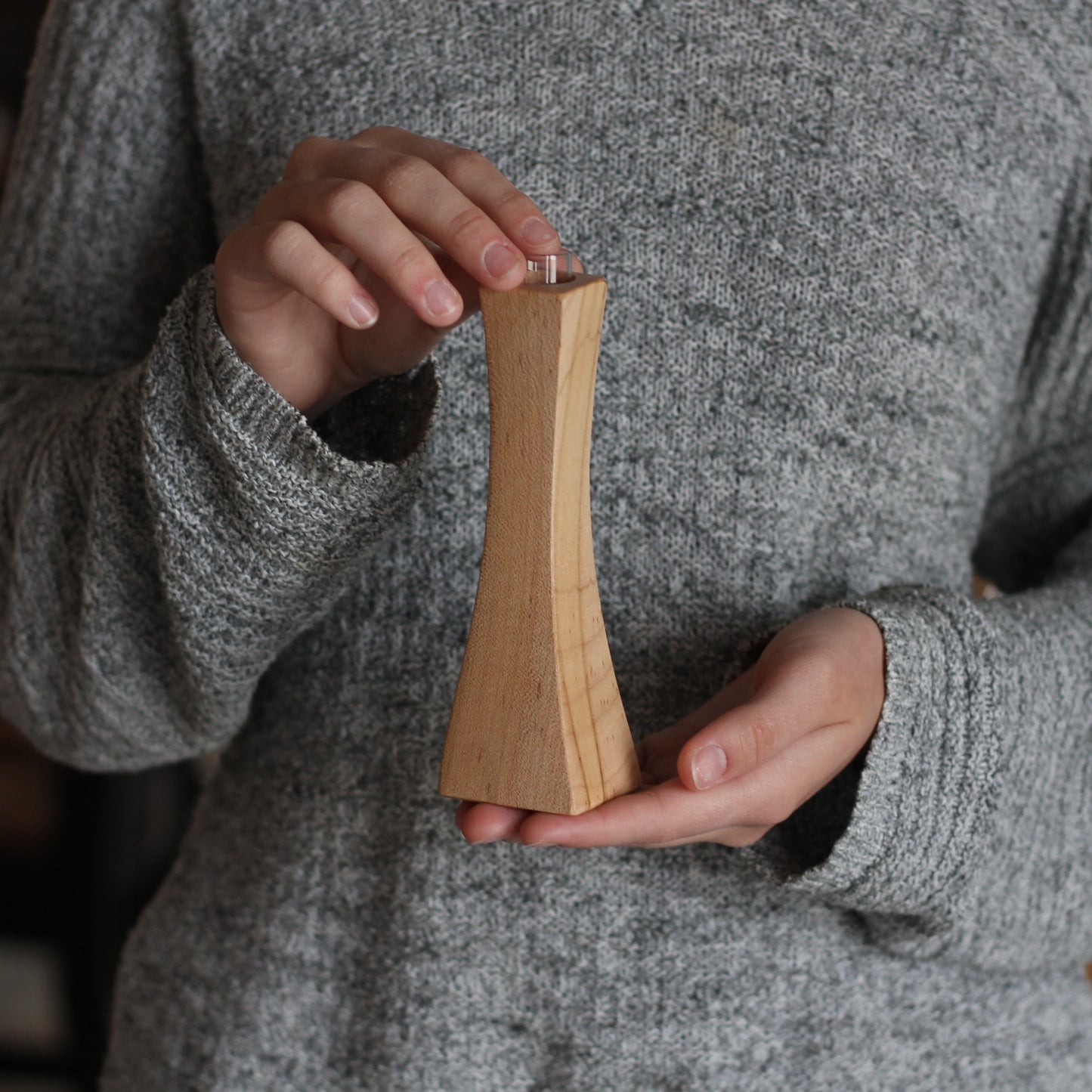 Large Wooden Bud Vase
