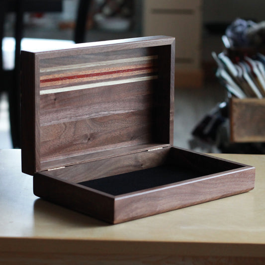 Handmade Solid Wood Hinged Box | 10" x 6 1/2"