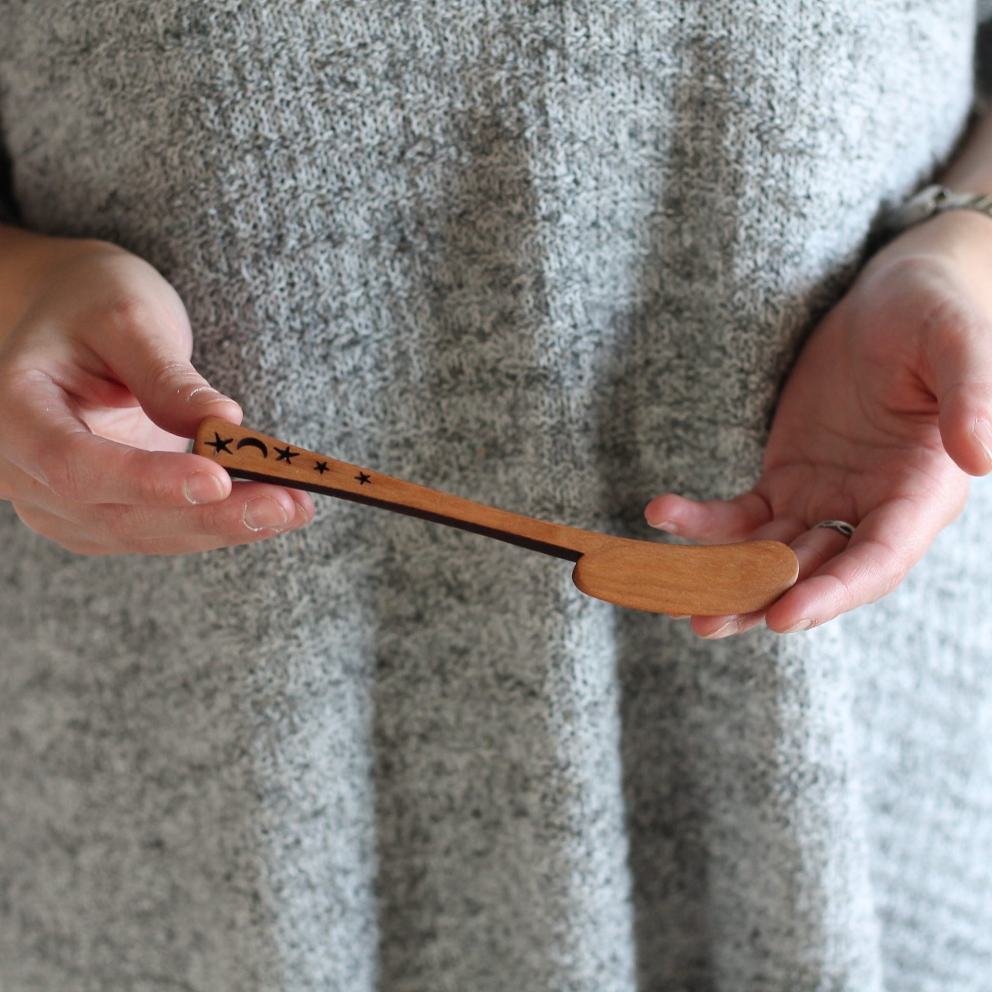 Wooden Spreader | 4 Designs - Moon and Stars $13 image