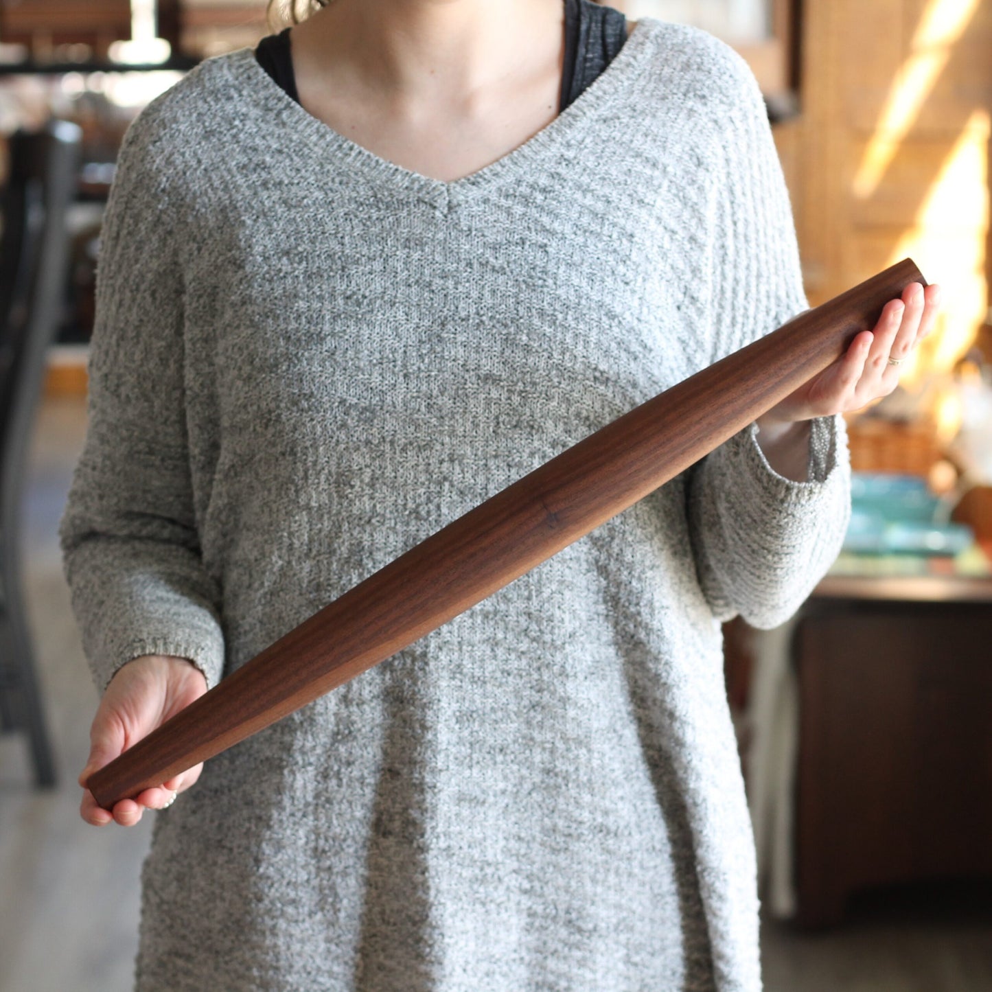 Handmade Solid Wood French Rolling Pin | 4 Wood Types - Walnut $60 image
