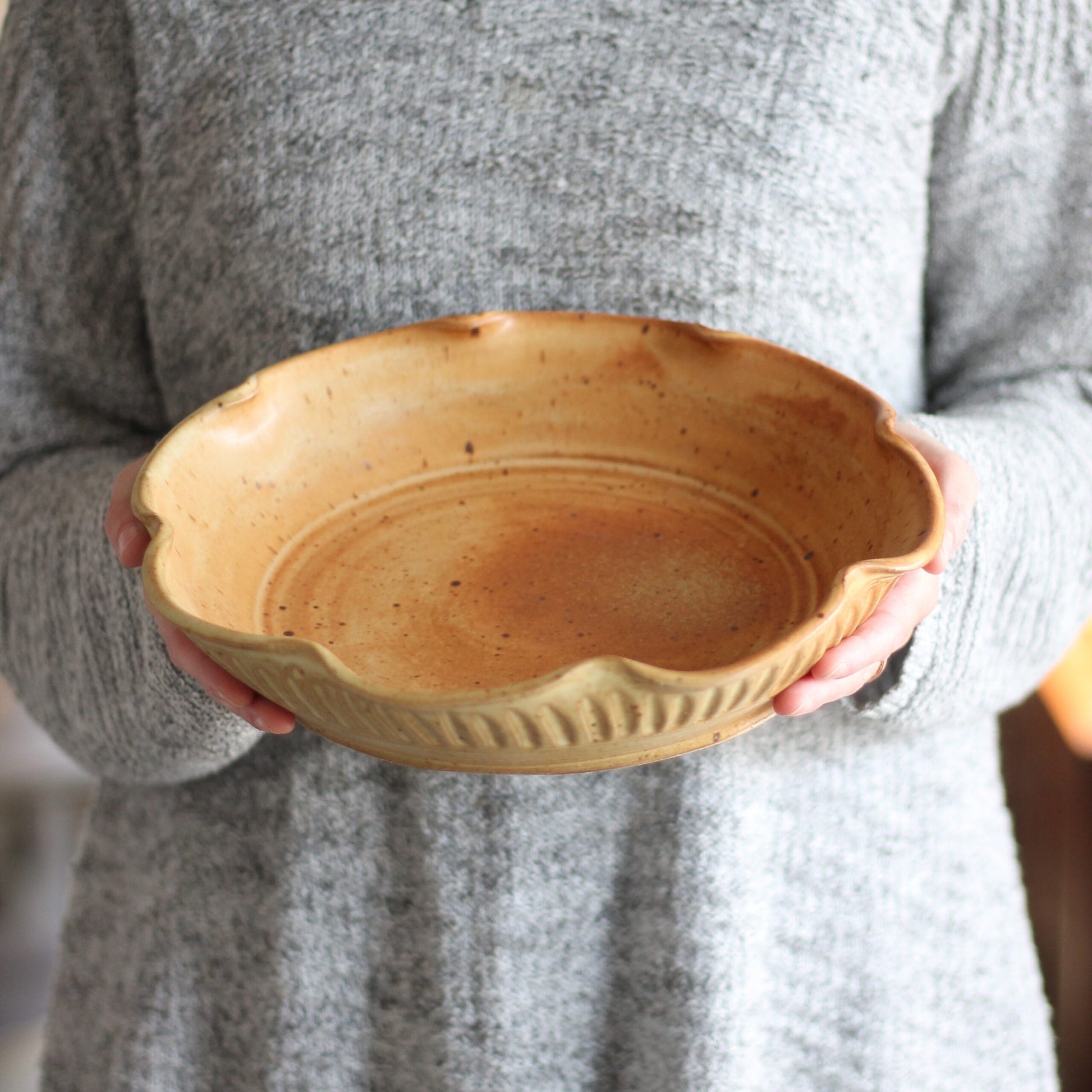 SECONDS SALE | Handmade Pottery | Large Pie Plate image 2