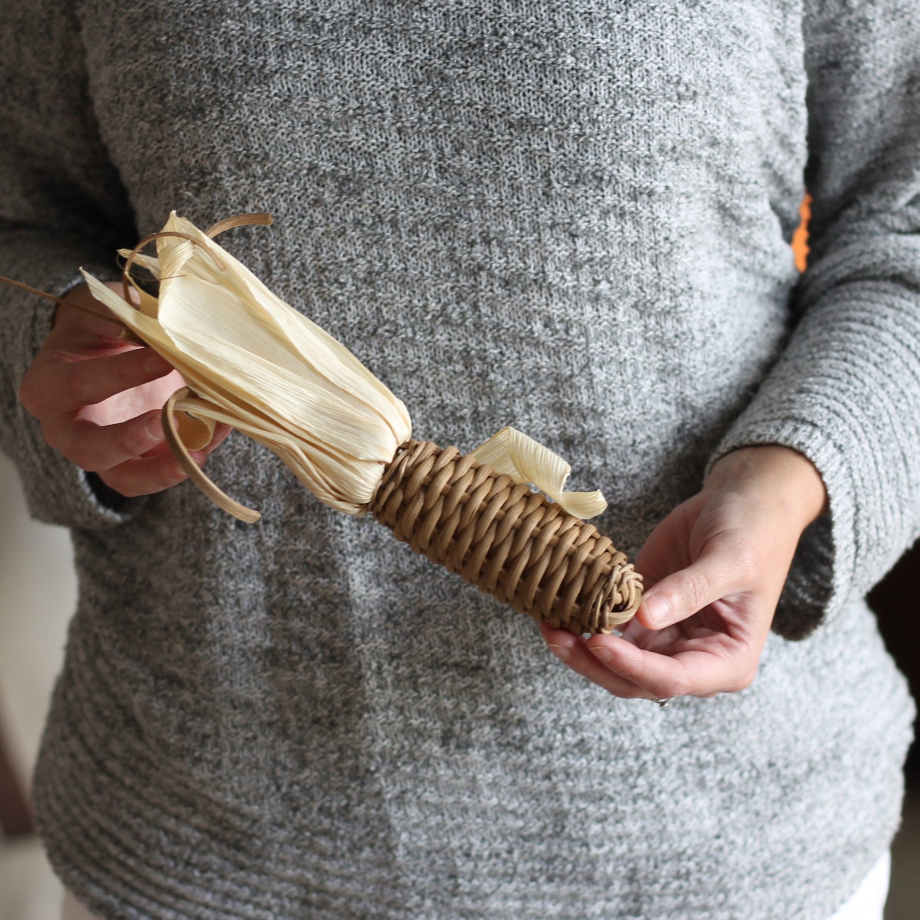 Handmade Woven Corn | Fall Décor - Small Natural 4" $28 image