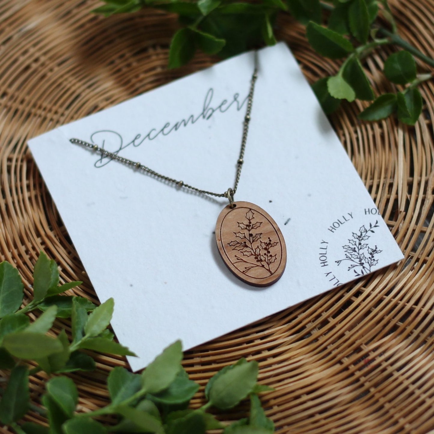 Birth Month Flower Necklace - December image 0