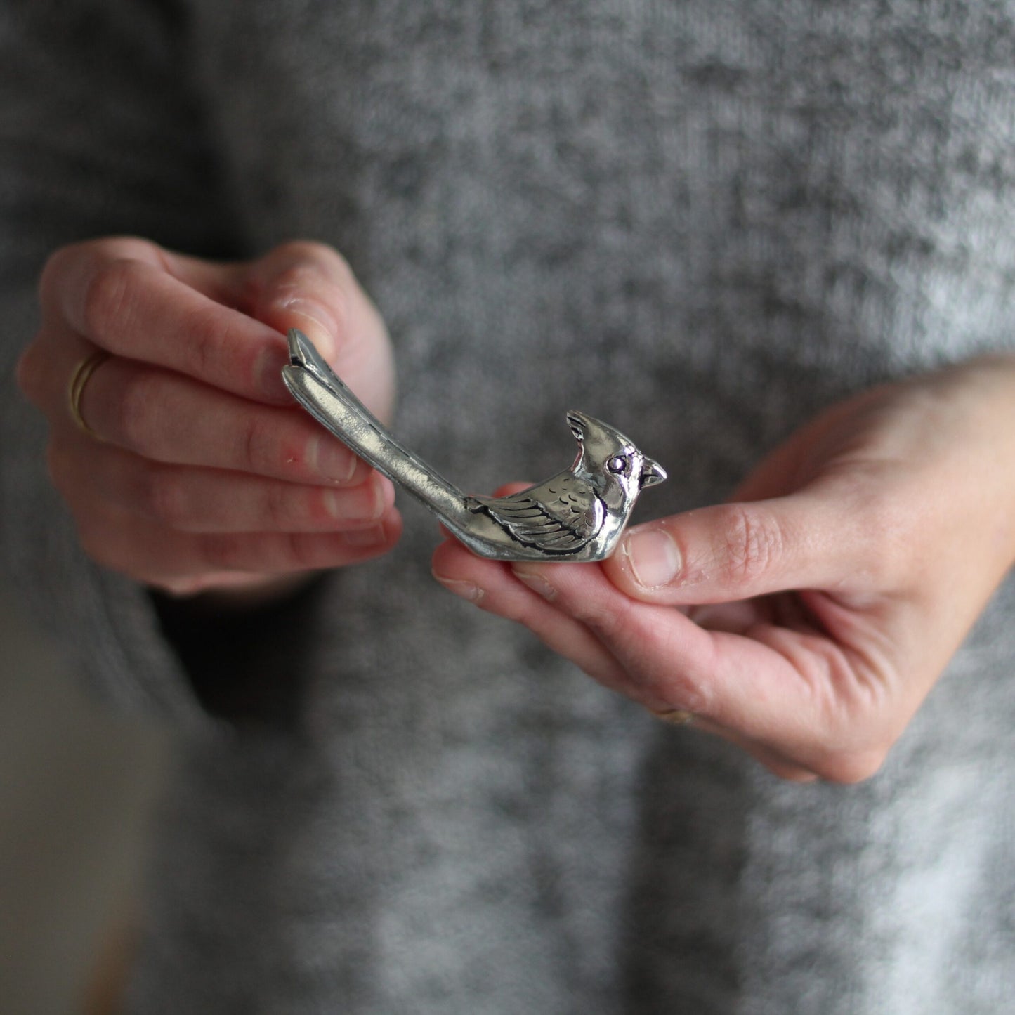 Handmade Pewter Ring Holder | 5 Styles - Cardinal $20 image