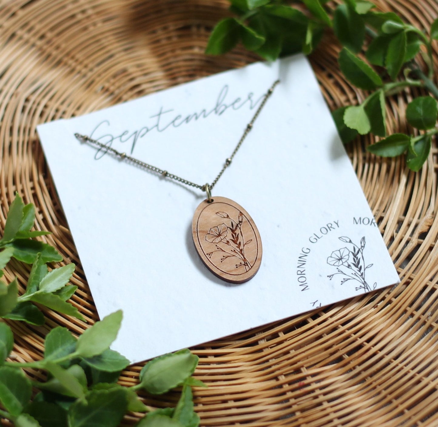 Birth Month Flower Necklace - September image 6