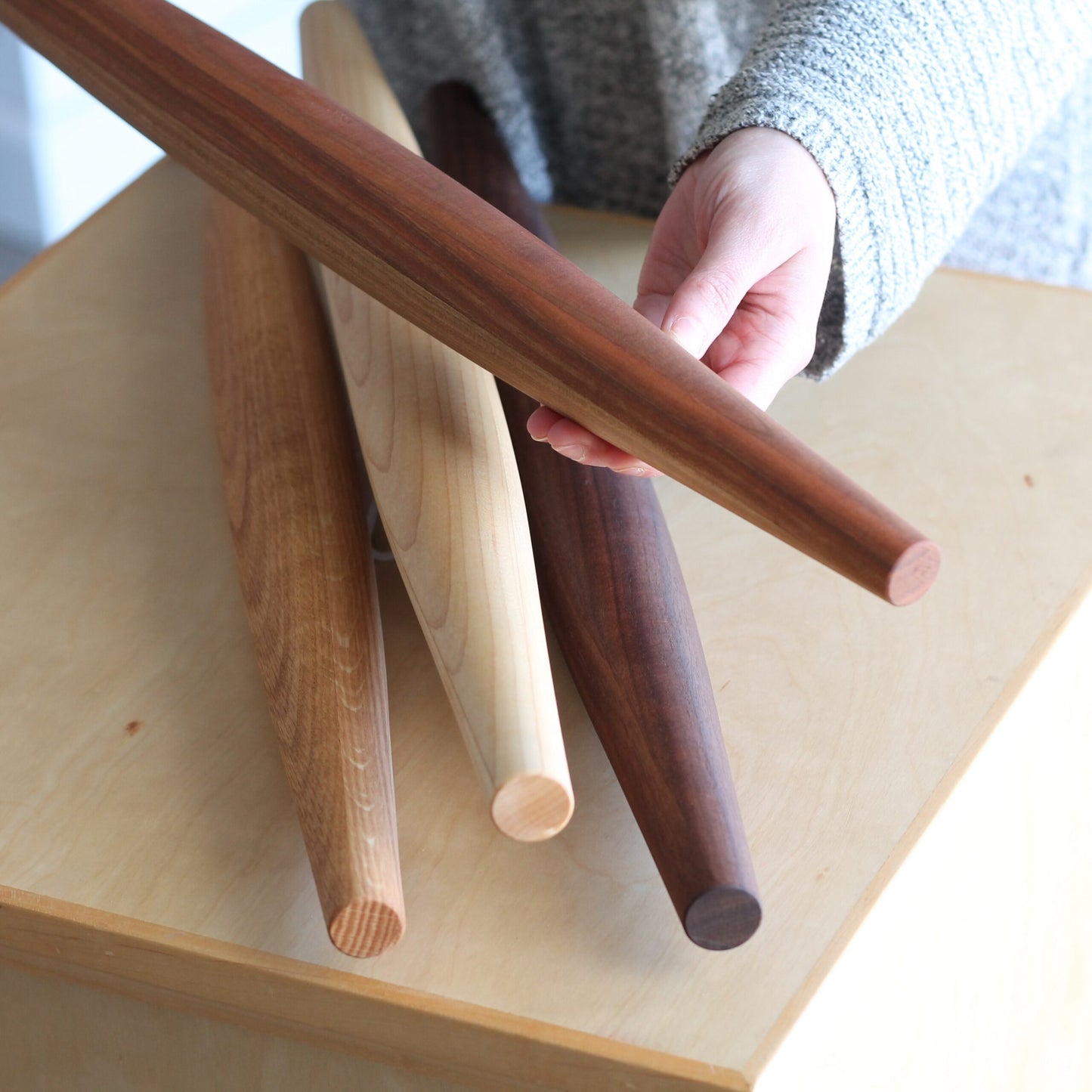 Handmade Solid Wood French Rolling Pin | 4 Wood Types image 8