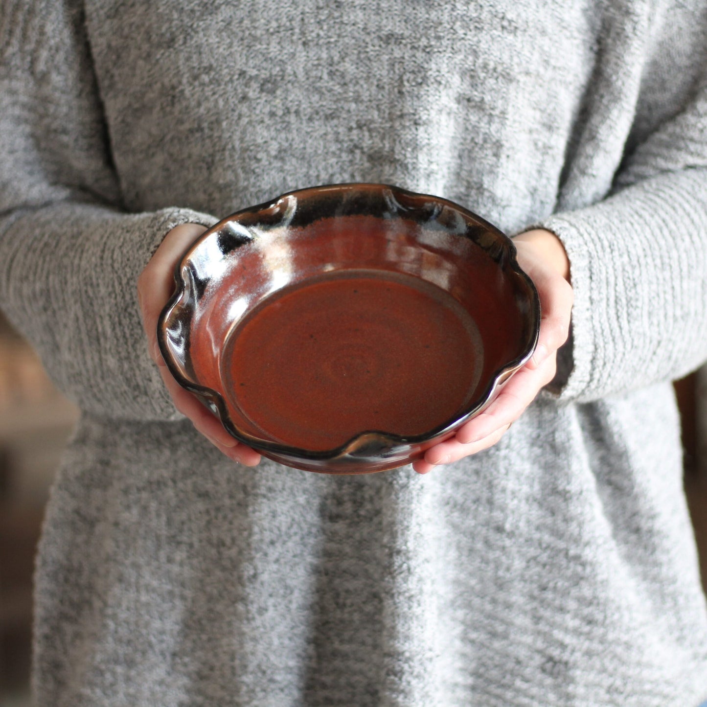 SECONDS SALE | Handmade Pottery | Small Pie Plate image 8