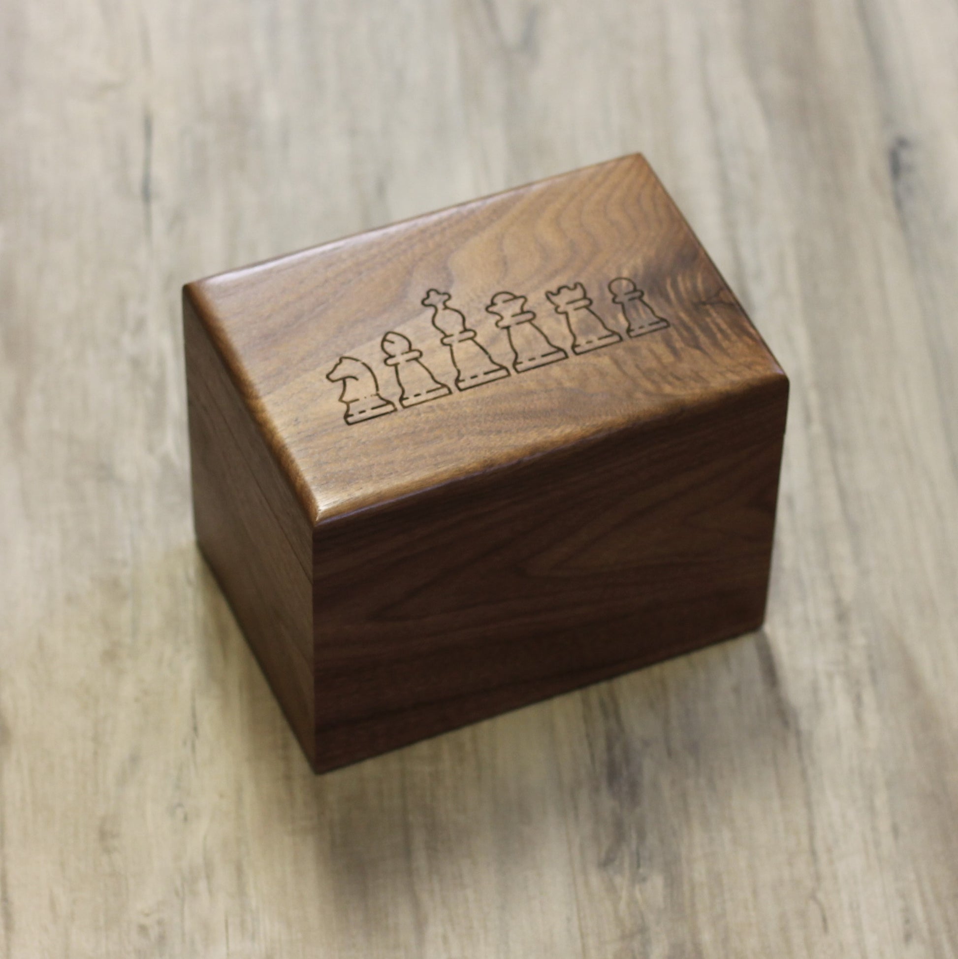 Chess Piece Box | For Small + Medium Pieces - Walnut (dark brown) $90 image