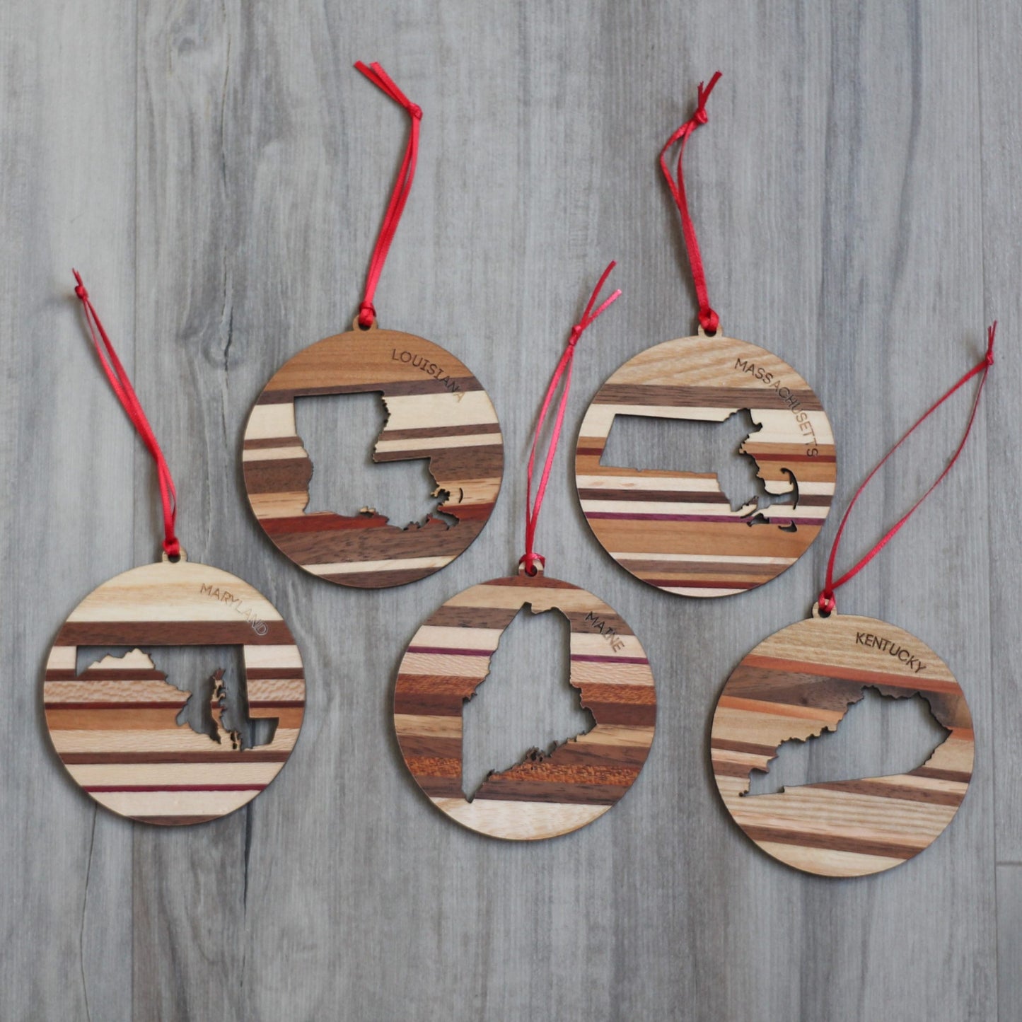 Handmade Wooden State Outline Ornaments | All 50 States image 19