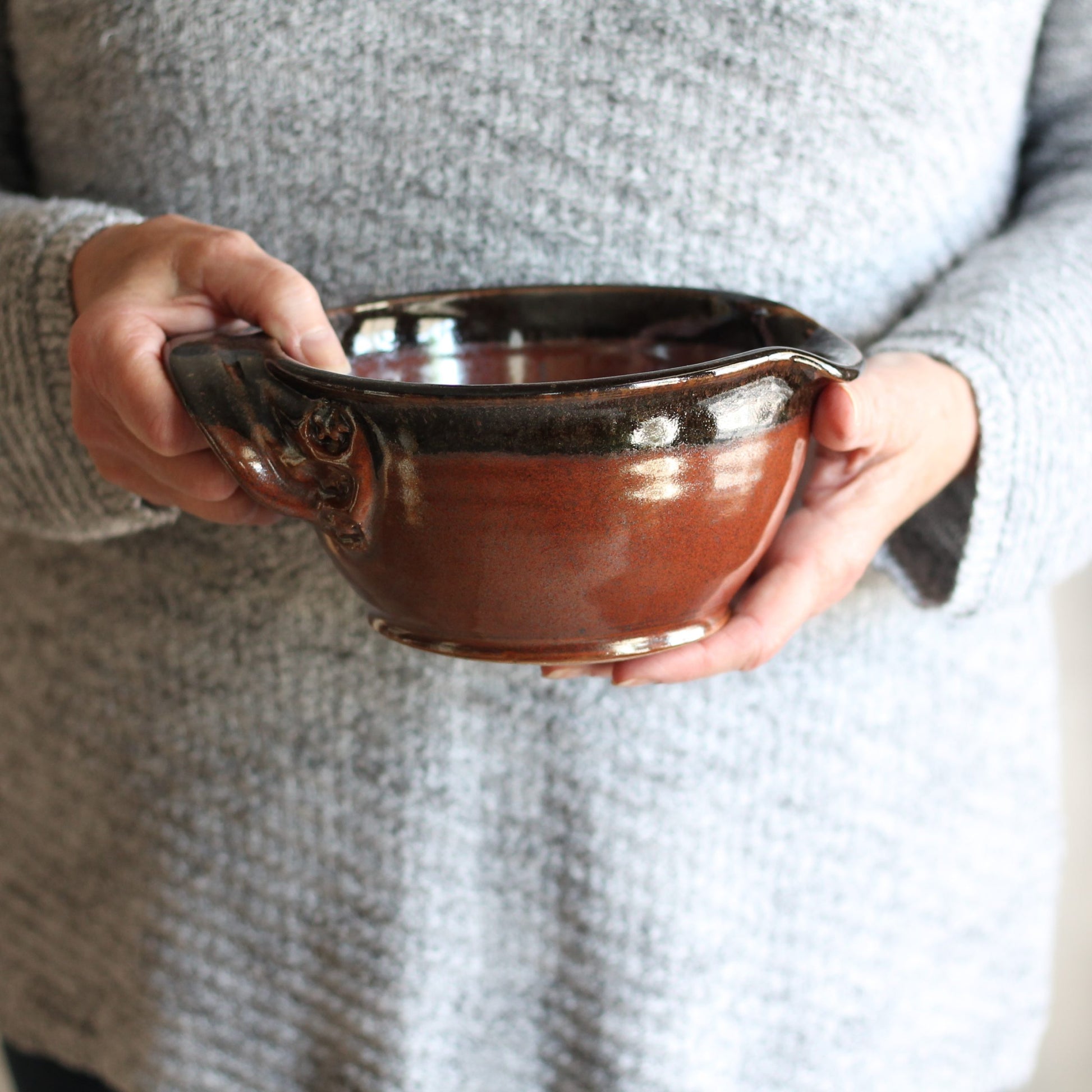 Handmade Pottery | Small Batter Bowl (9 colors) - Brick image