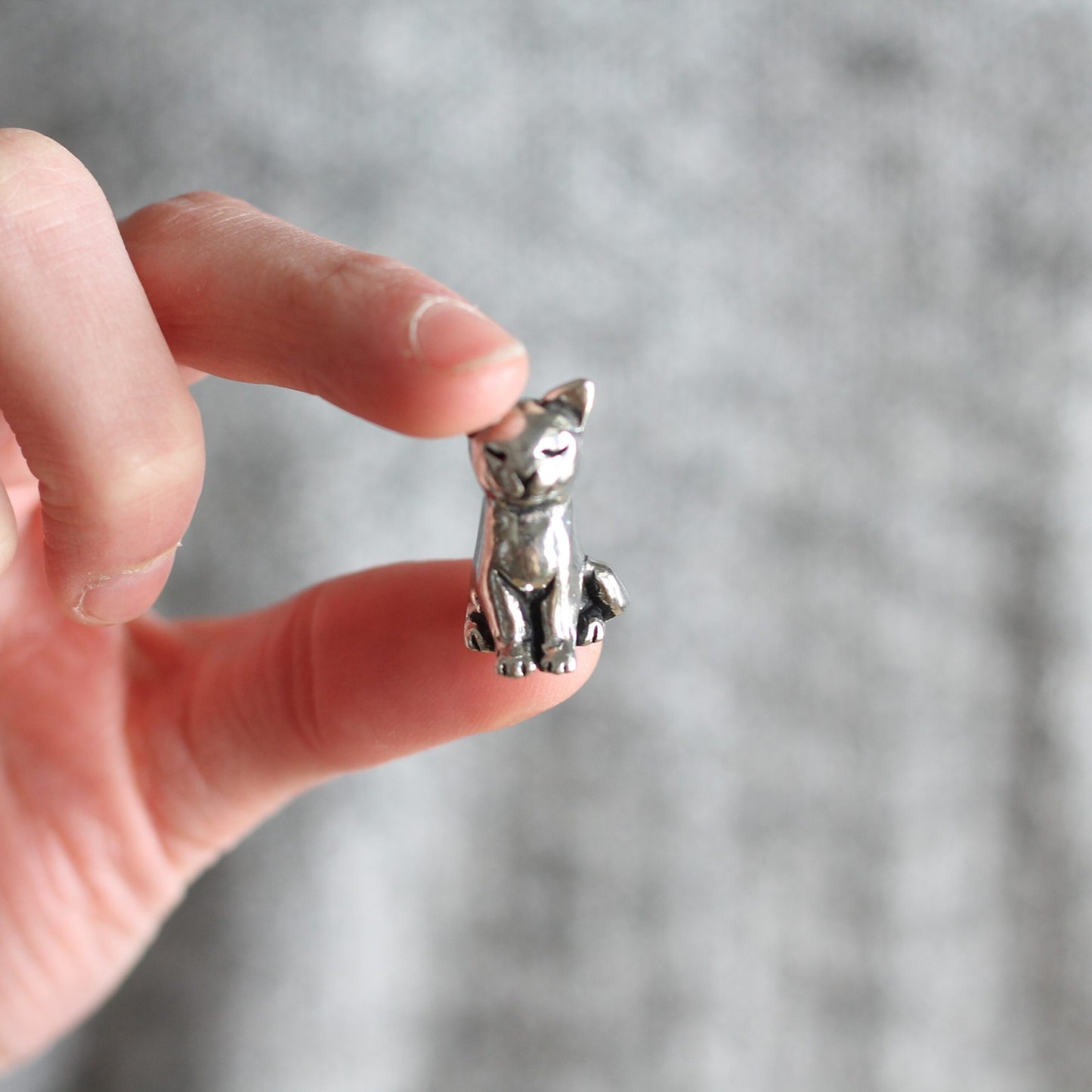 Handmade Pewter Mini Figurines | 3 pc. Cat Set image 4