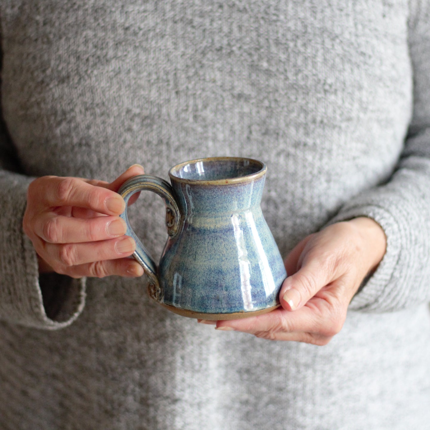SECONDS SALE | Handmade Pottery | 8oz. Small Mug - Blue image
