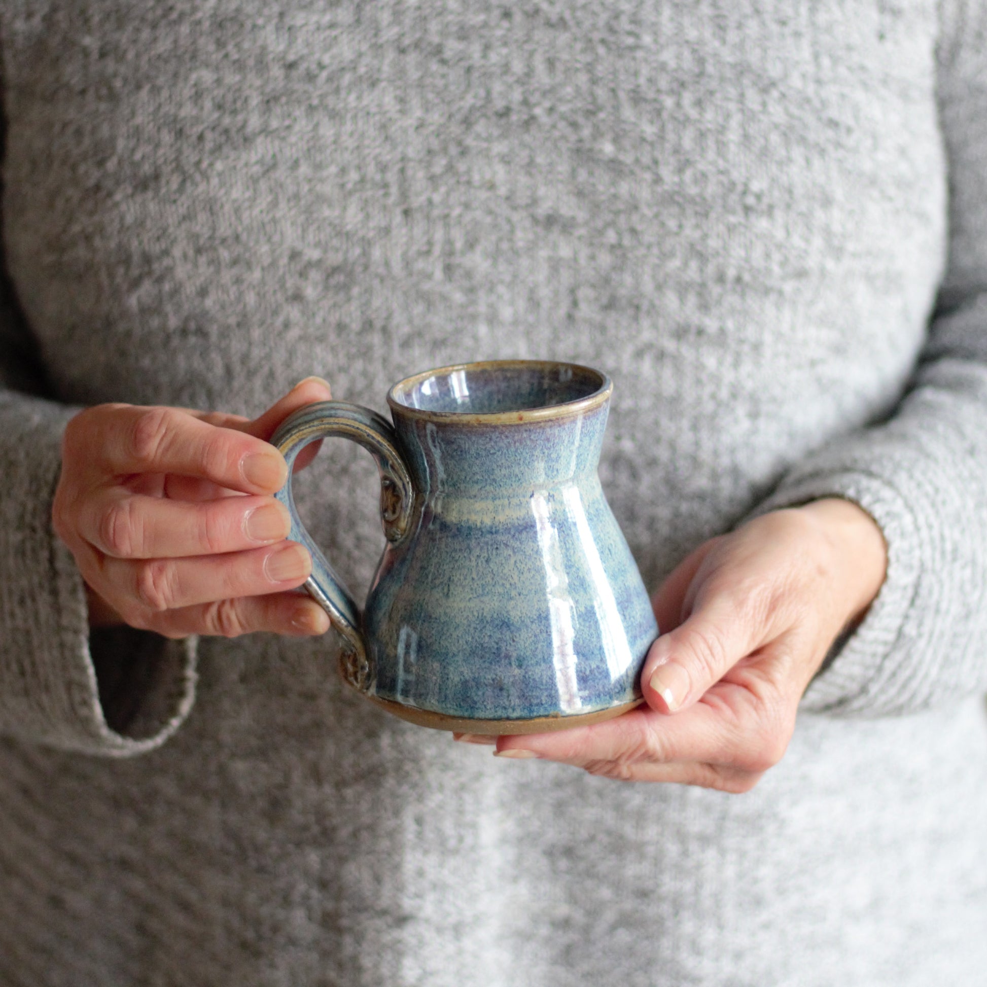 SECONDS SALE | Handmade Pottery | 8oz. Small Mug - Blue image