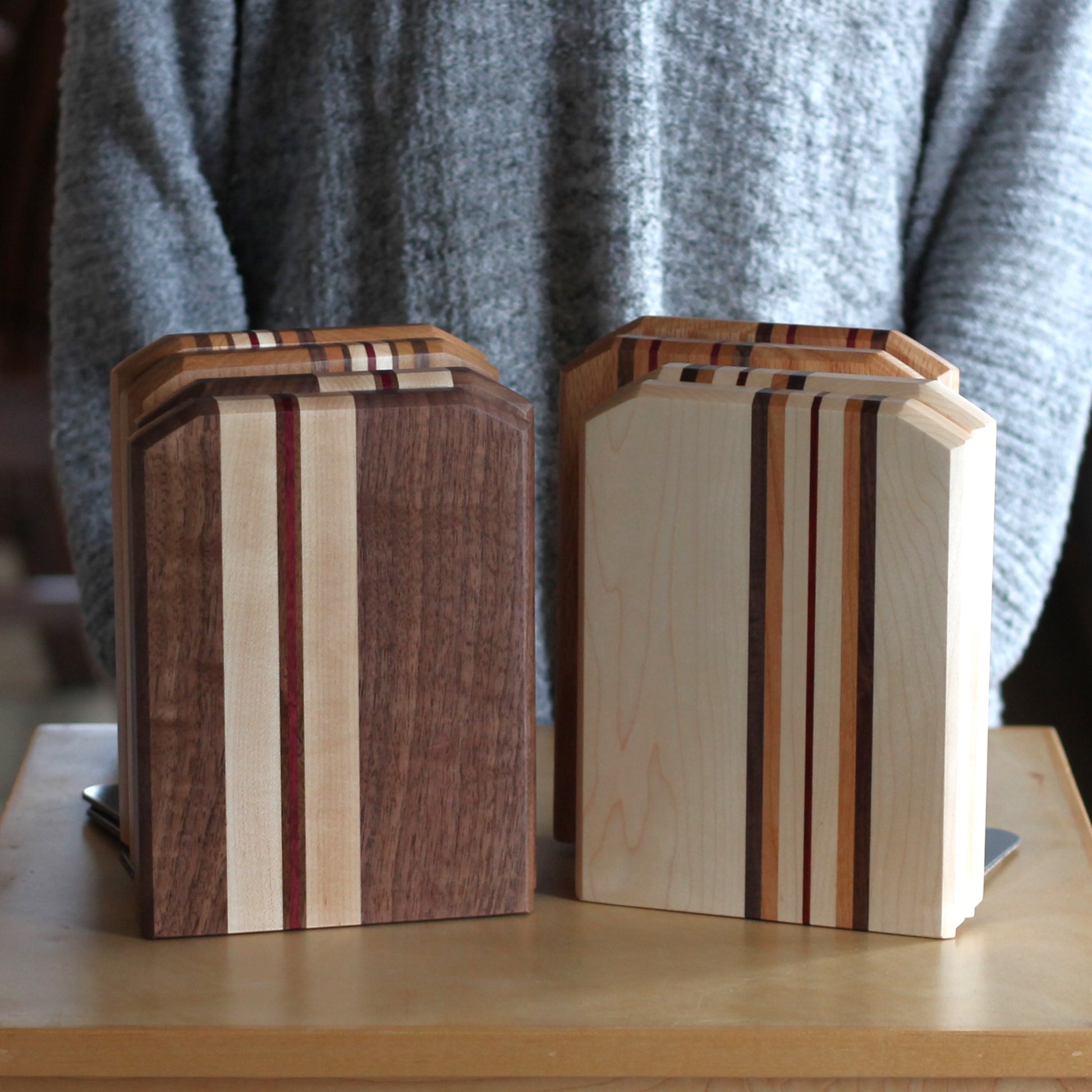 Handmade Wooden Bookend Sets | 4 Wood Types image 0