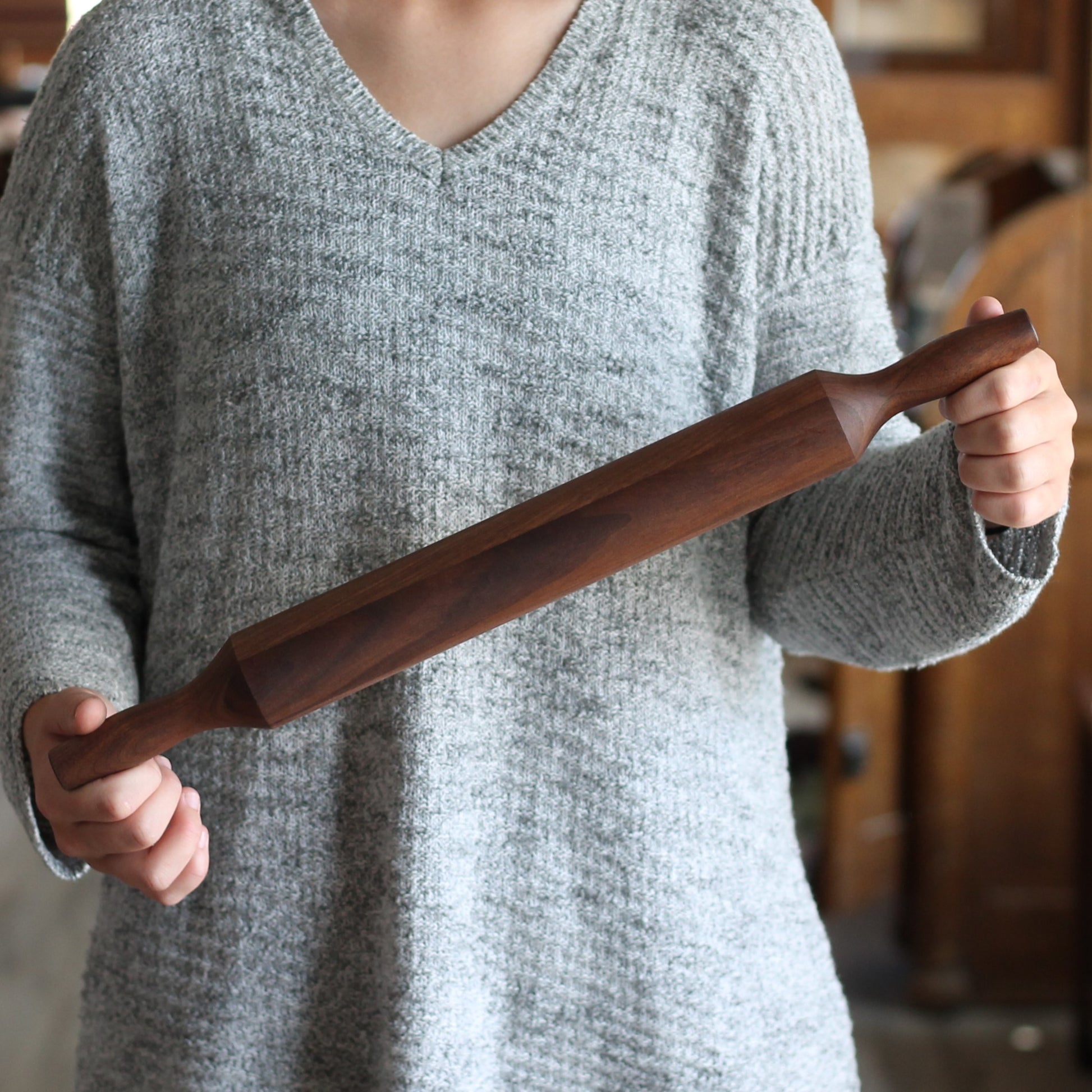Handmade Solid Wood Rolling Pin | Julia - Walnut $60 image