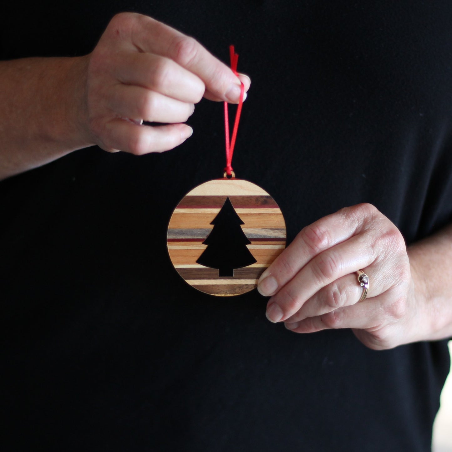 Handmade Wooden Christmas Ornaments | Snowflake, Angel, Christmas Tree, Star, Snowman, Nativity - Tree $10 image