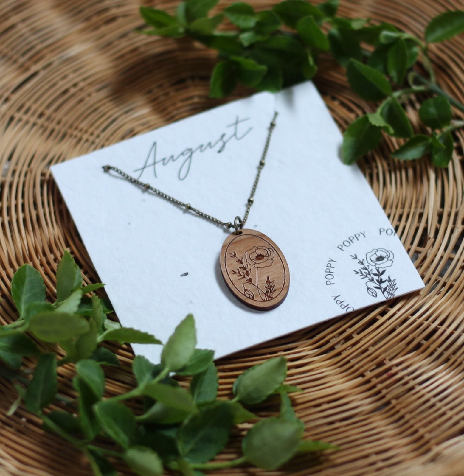 Birth Month Flower Necklace - August image 0
