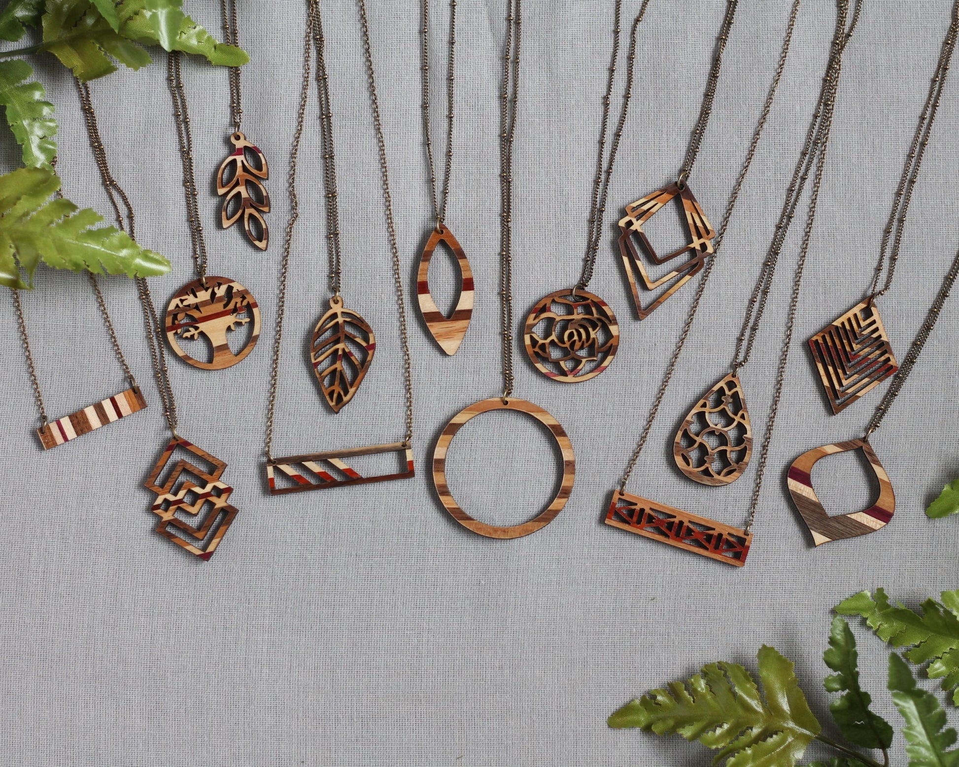 Handmade Wooden Jewelry | Fern Necklace image 3