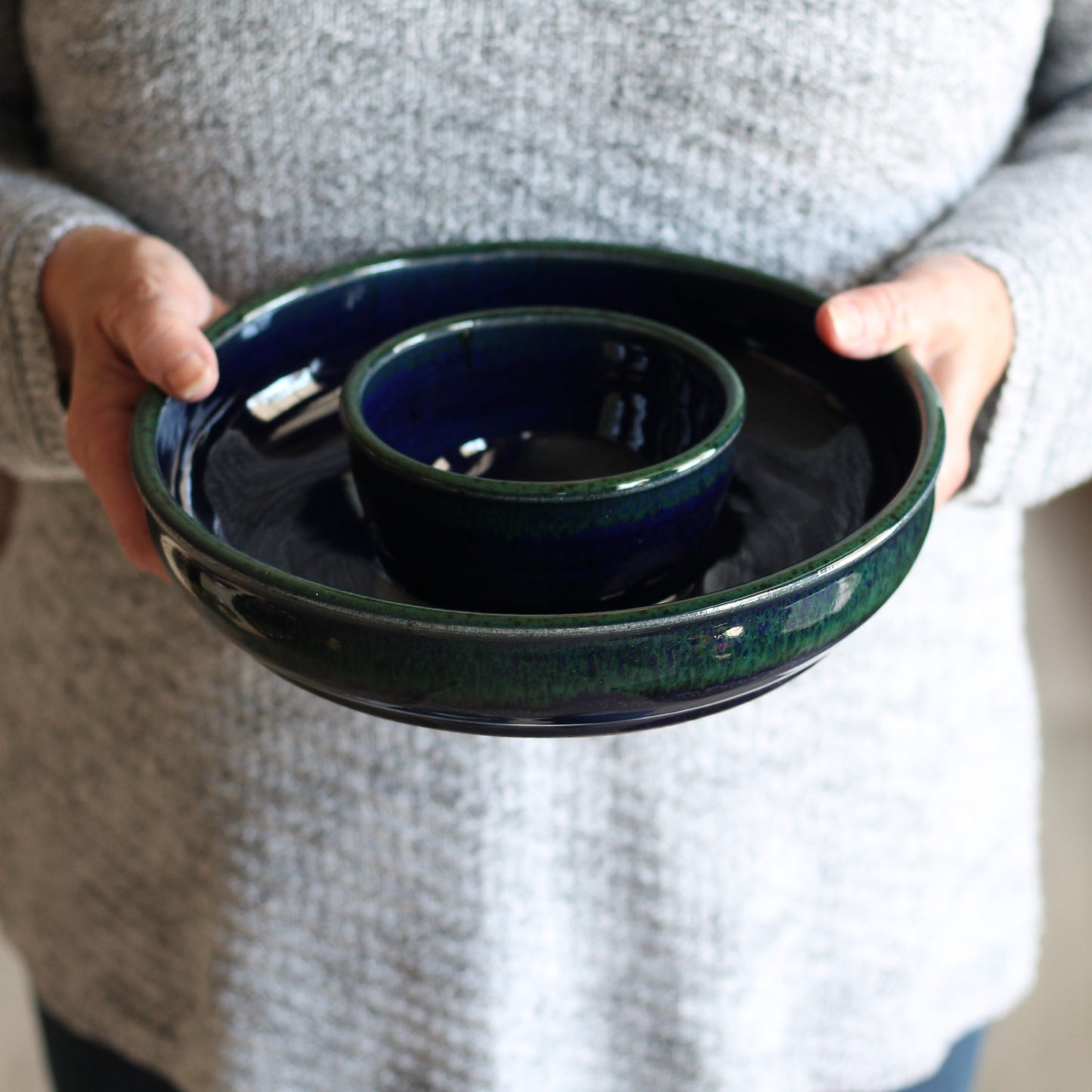 SECONDS SALE | Handmade Pottery | Large Chip n' Dip Bowl image 6