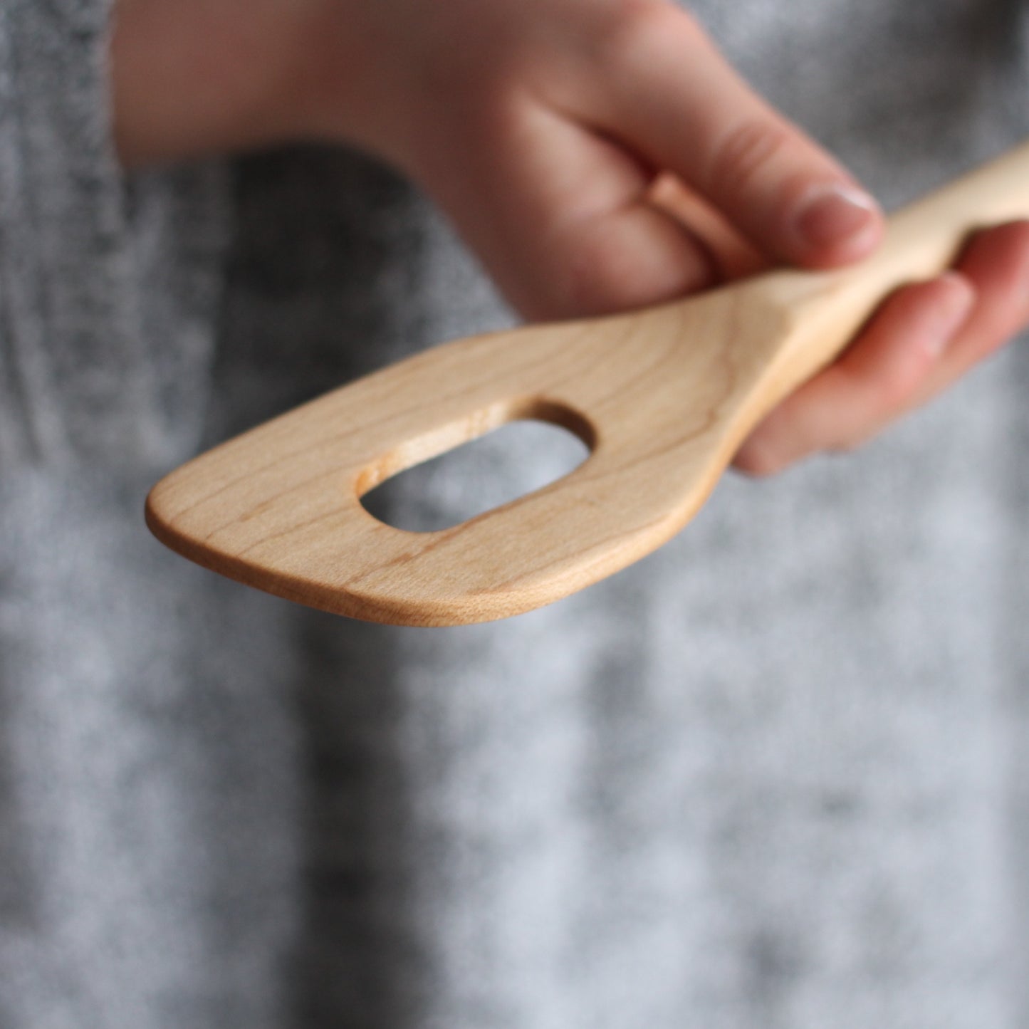 Handmade Wooden Kitchen Utensils | Batter Spatula with Hole image 1
