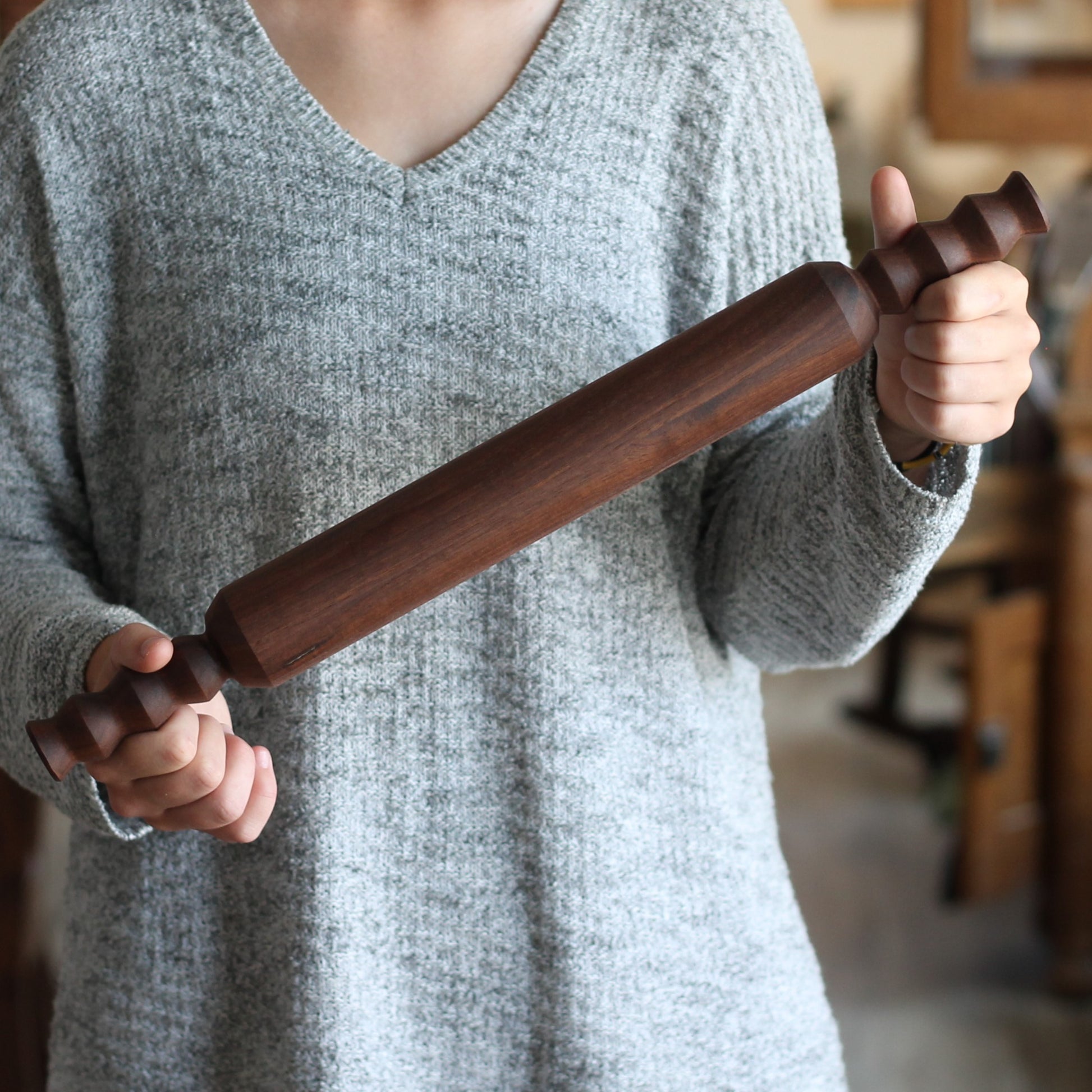 Handmade Solid Wood Rolling Pin | Martha - Walnut $60 image