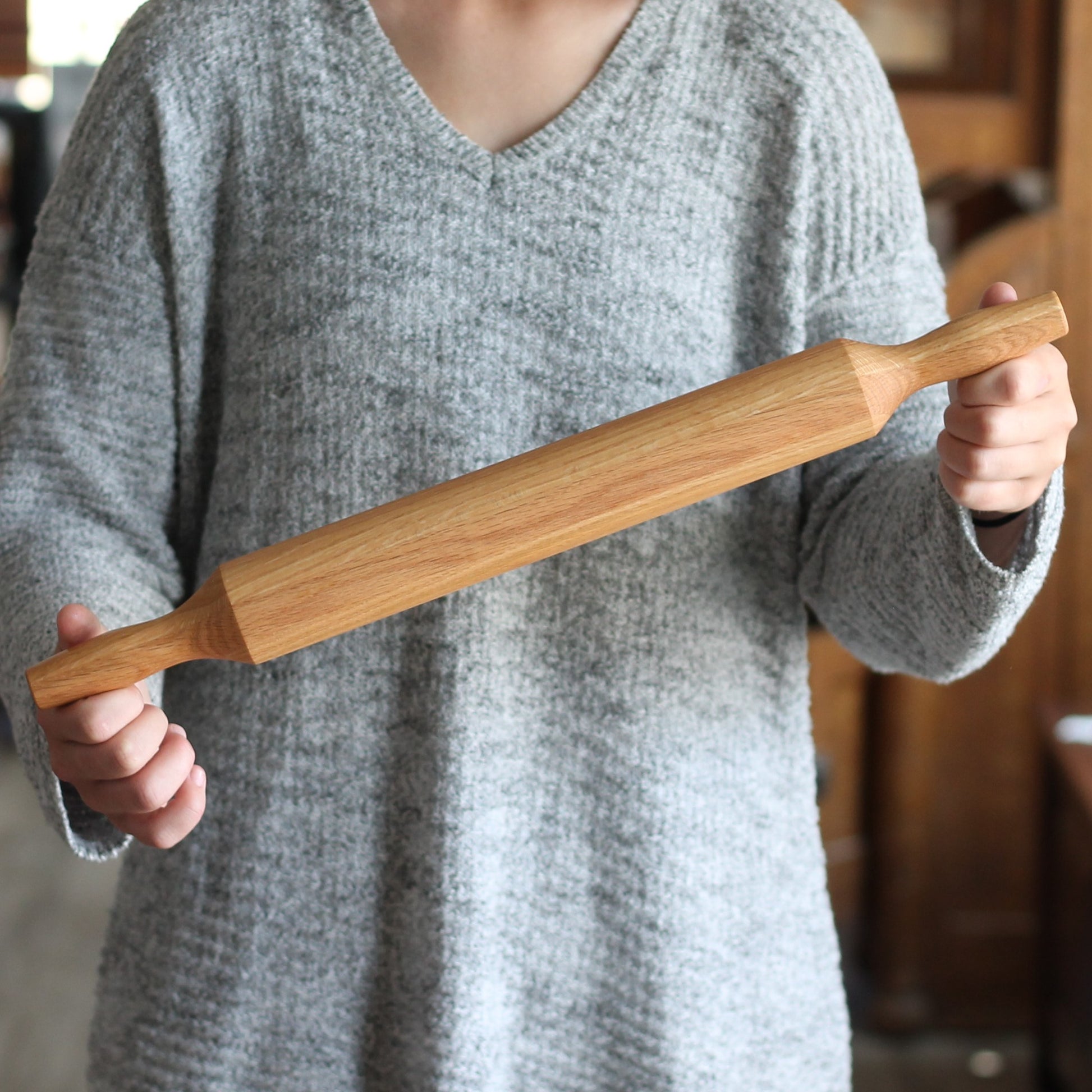Handmade Solid Wood Rolling Pin | Julia - Oak $60 image