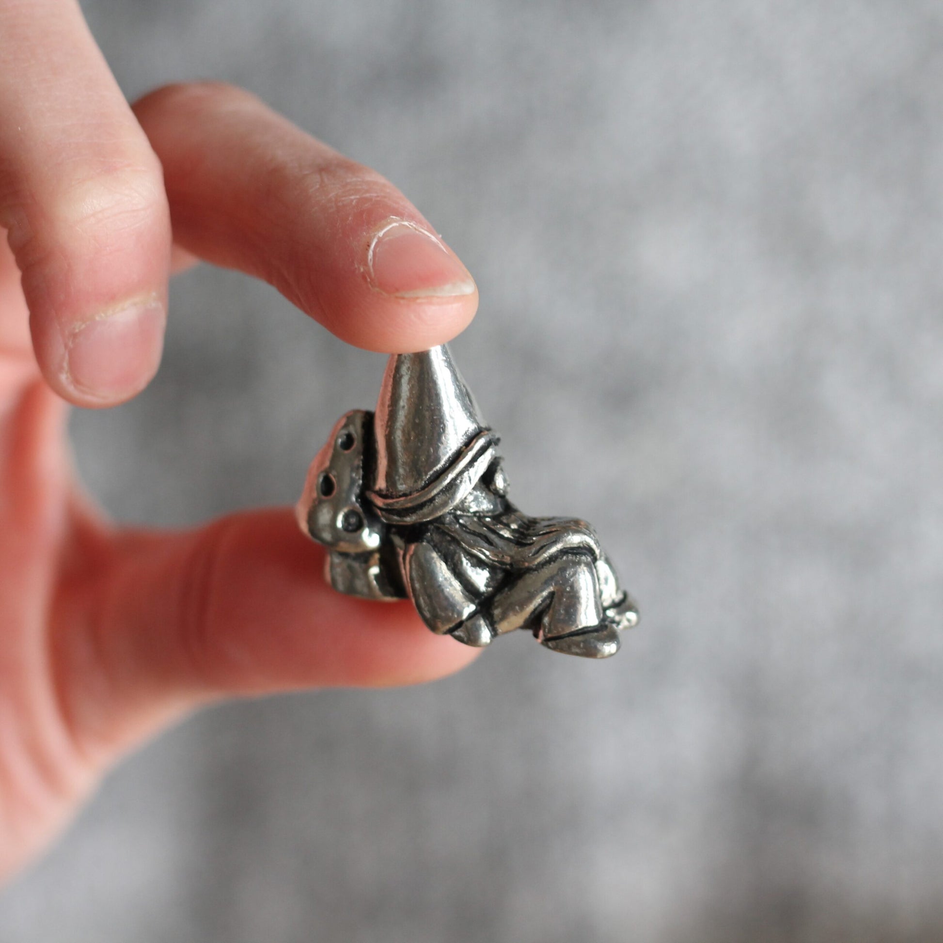Handmade Pewter Mini Figurines | 3 pc. Gnome Set image 4
