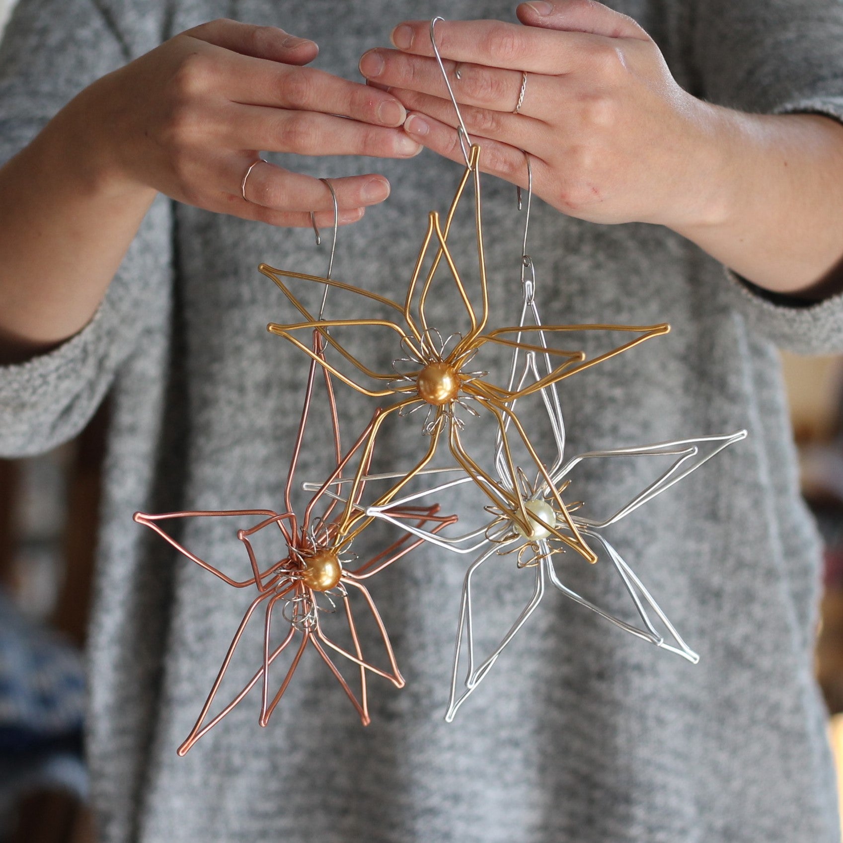 Handmade Wire Star Ornaments image 5