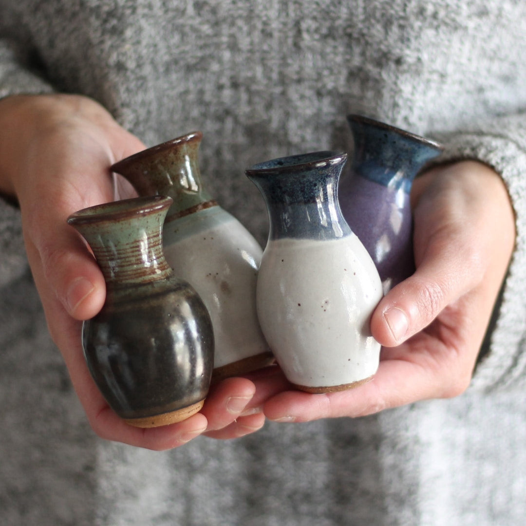Handmade Mini Ceramic Vase | 4 Color Options image 0