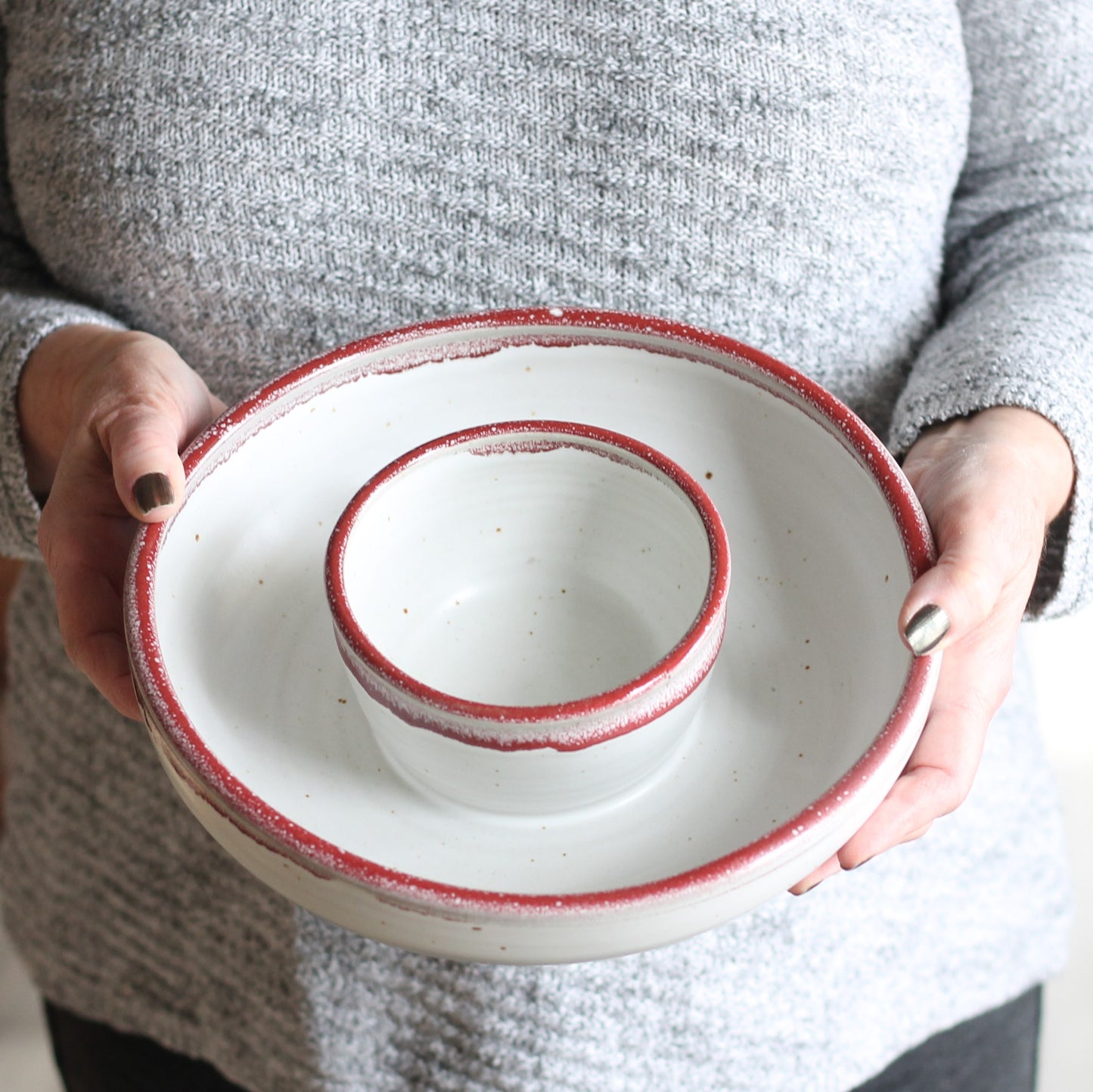 Handmade Pottery | Large Chip n' Dip Bowl image 2