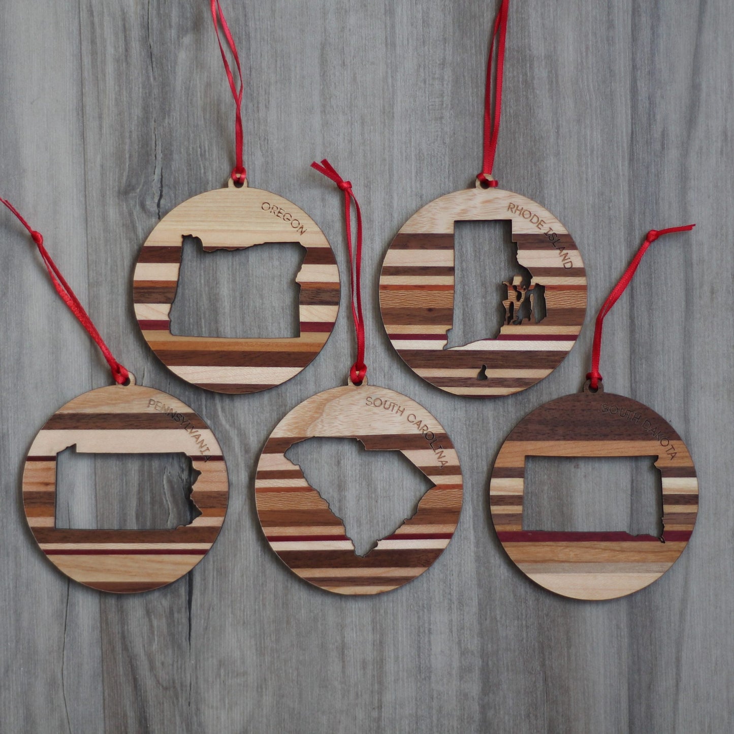 Handmade Wooden State Outline Ornaments | All 50 States image 14